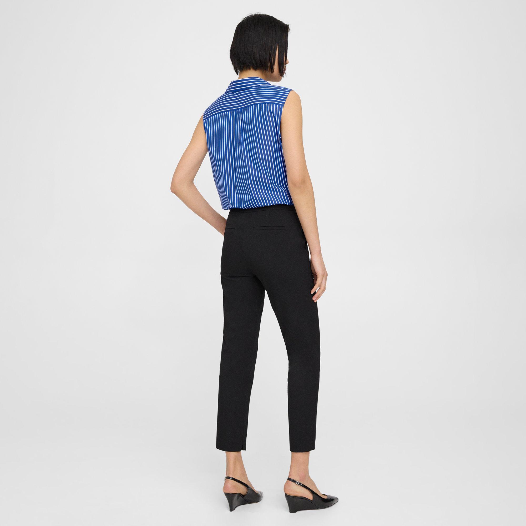 Fitted Pant in Textured Gabardine
