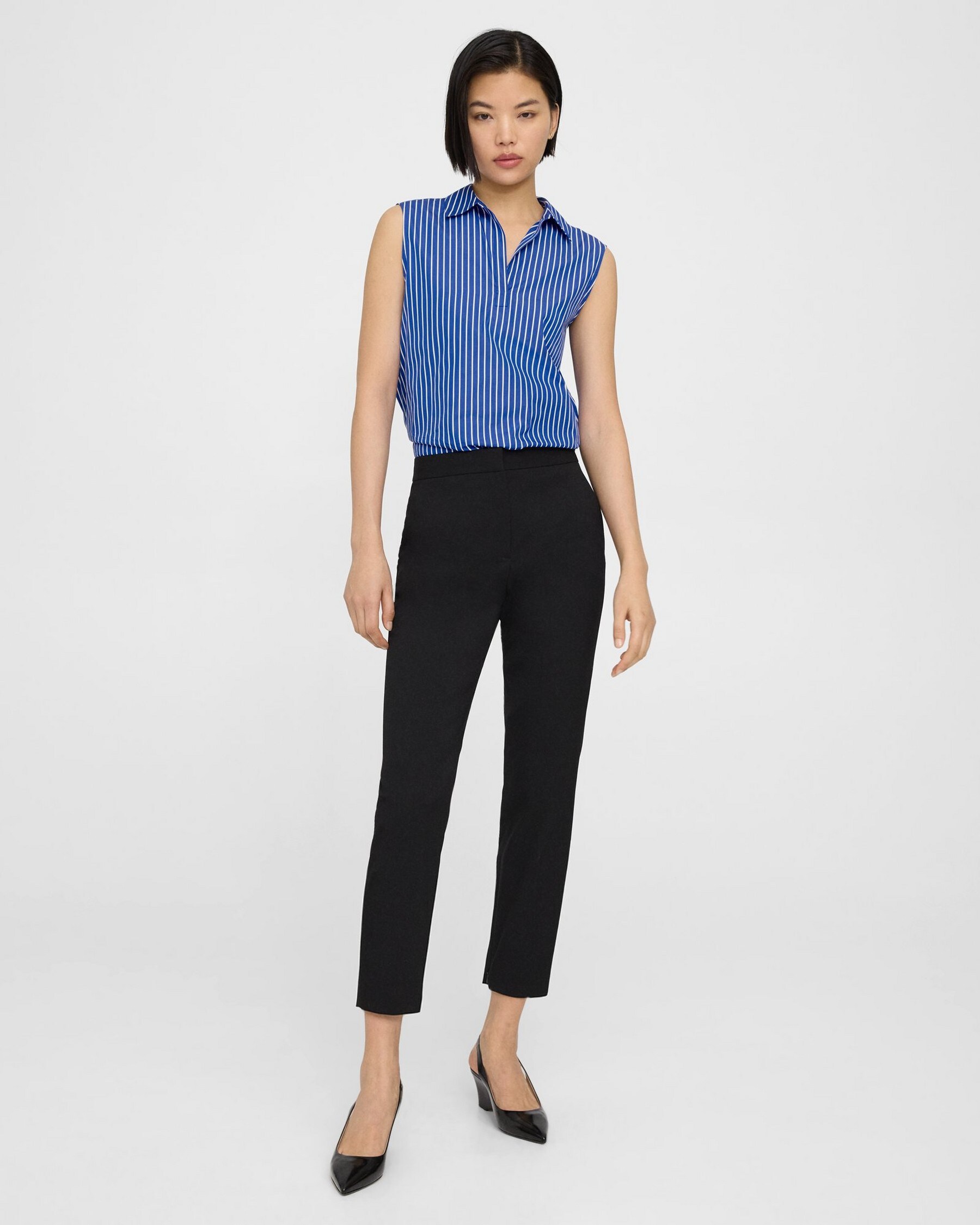 Fitted Pant in Textured Gabardine