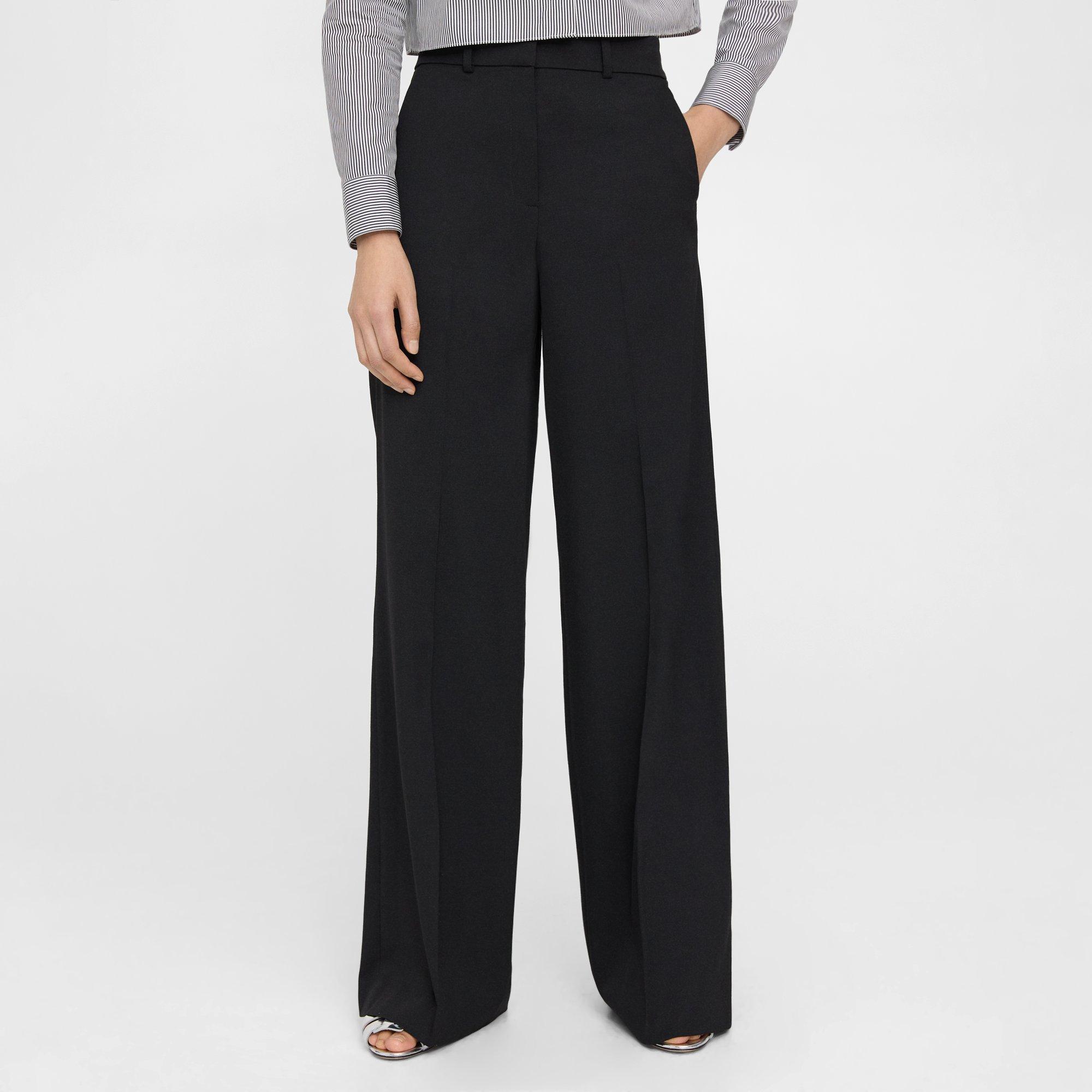 Wide-Leg Pant in Textured Gabardine