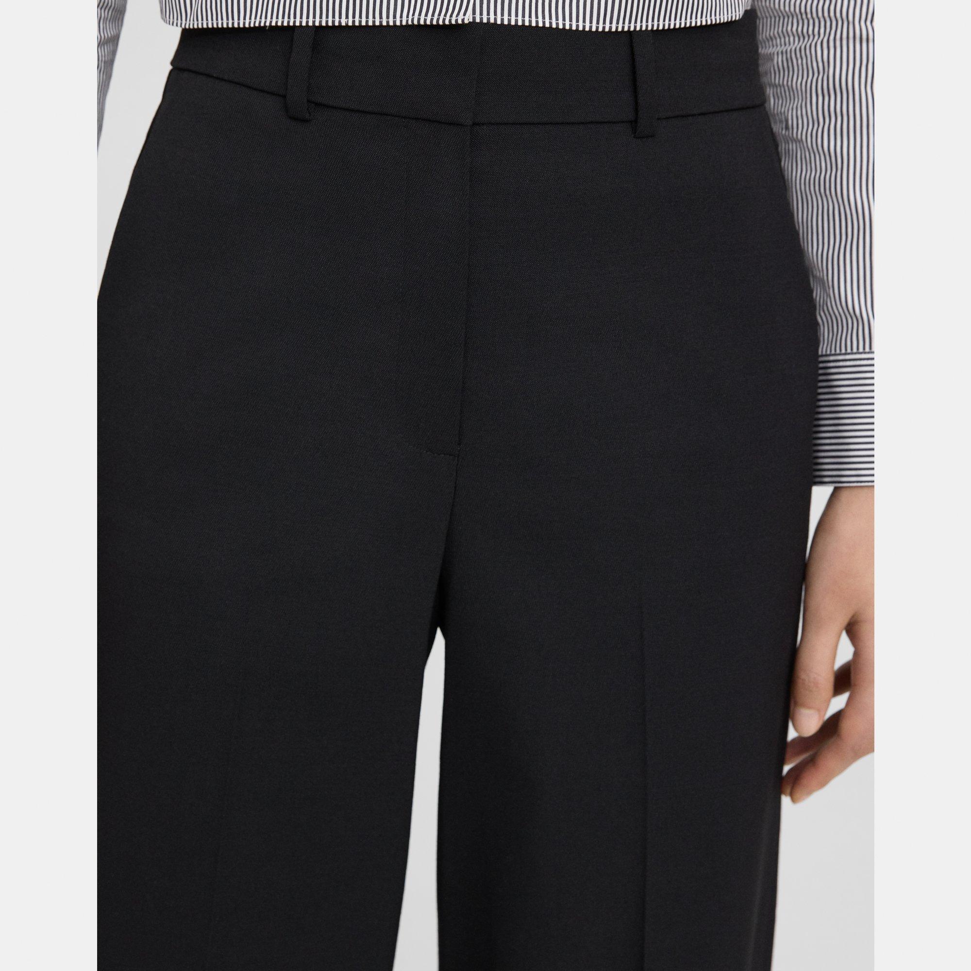 Wide-Leg Pant in Textured Gabardine