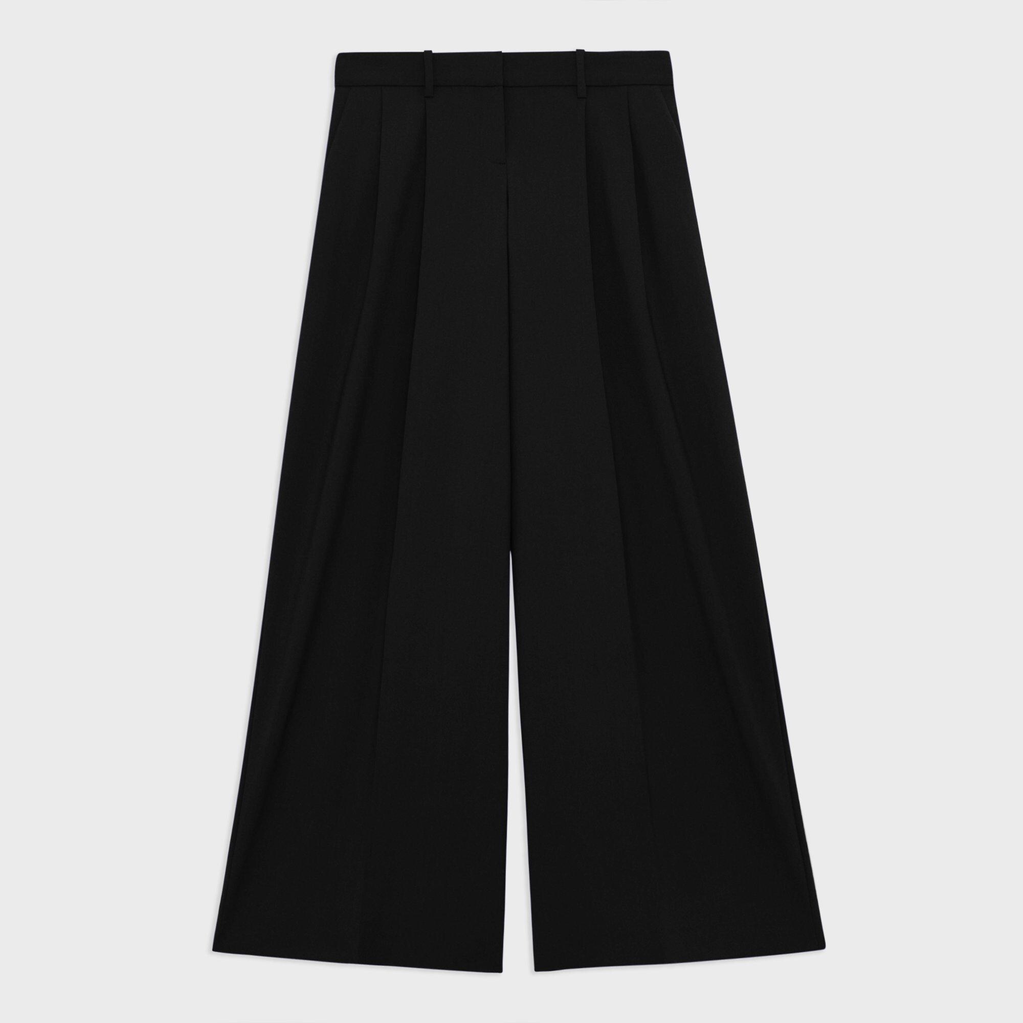 Pleated Low-Rise Pant in Stretch Wool