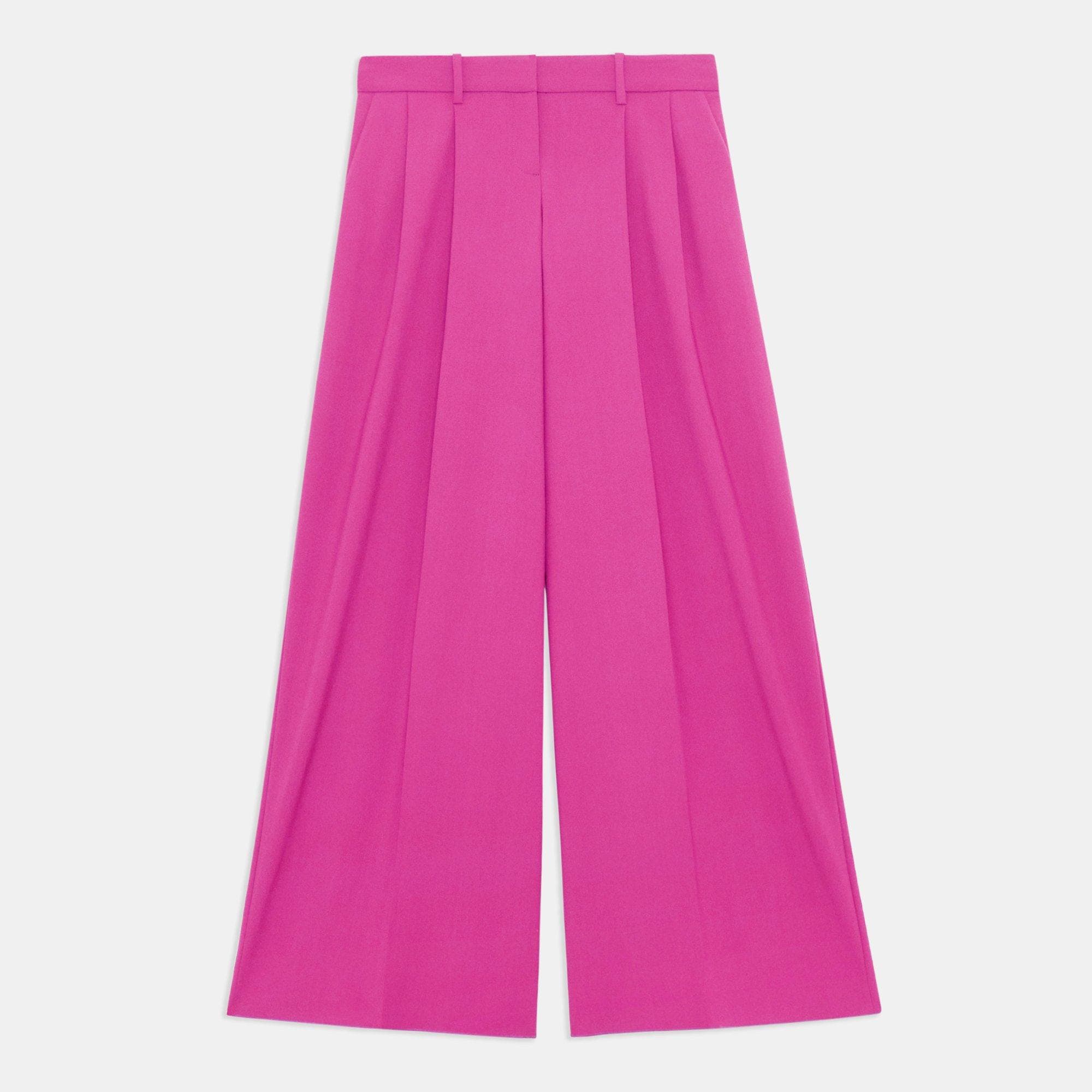 Pleated Low-Rise Pant in Good Wool