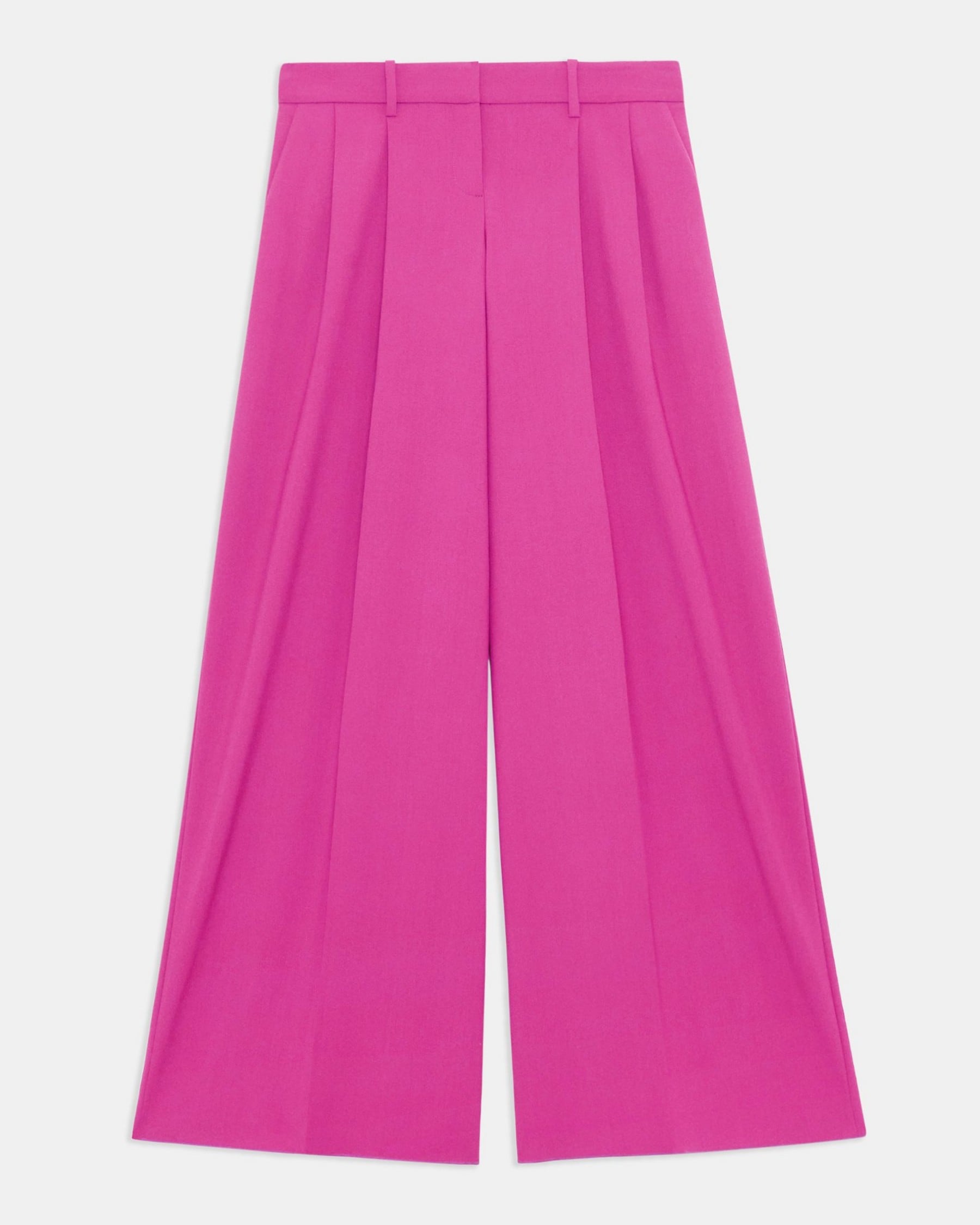 Pleated Low-Rise Pant in Stretch Wool