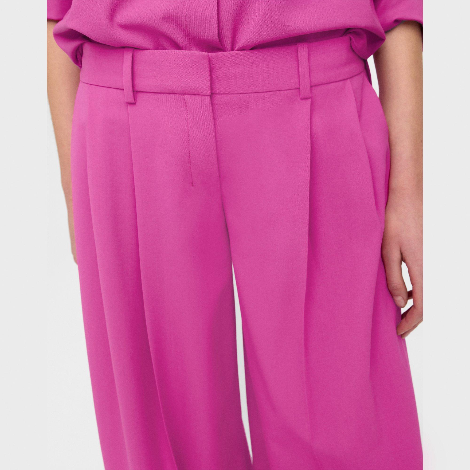 Pleated Low-Rise Pant in Good Wool