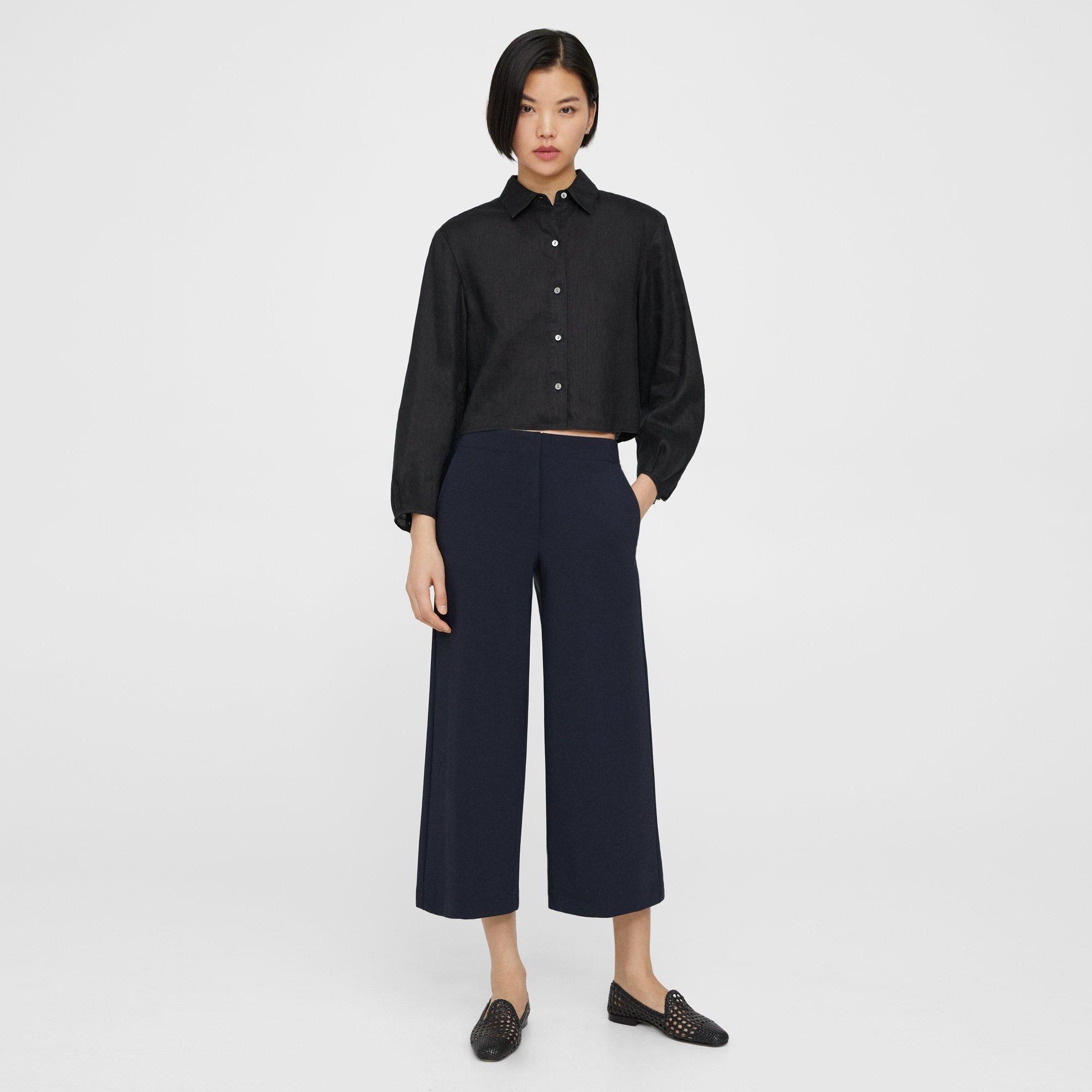 Relaxed Linen Pleated Shirt | Theory