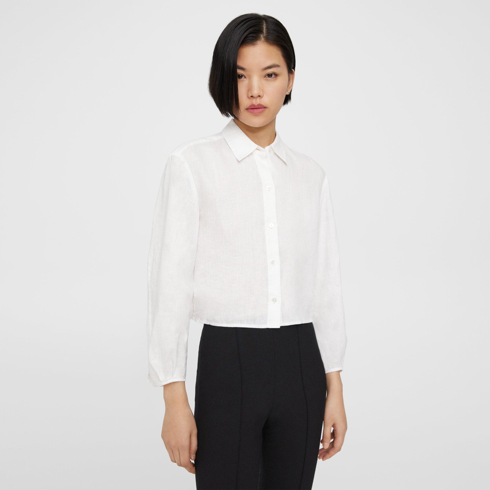 Relaxed Linen Pleated Shirt | Theory