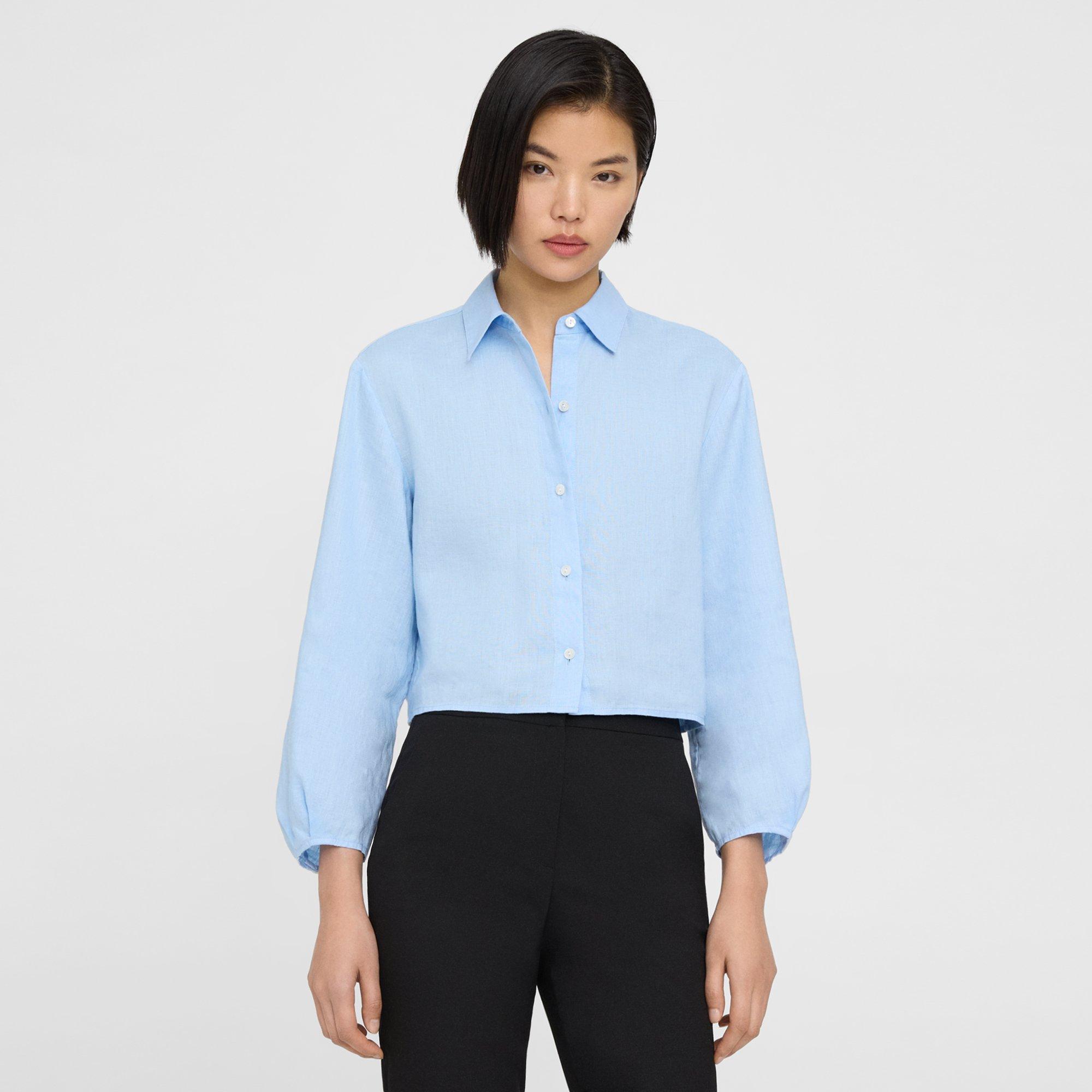 Relaxed Linen Pleated Shirt | Theory