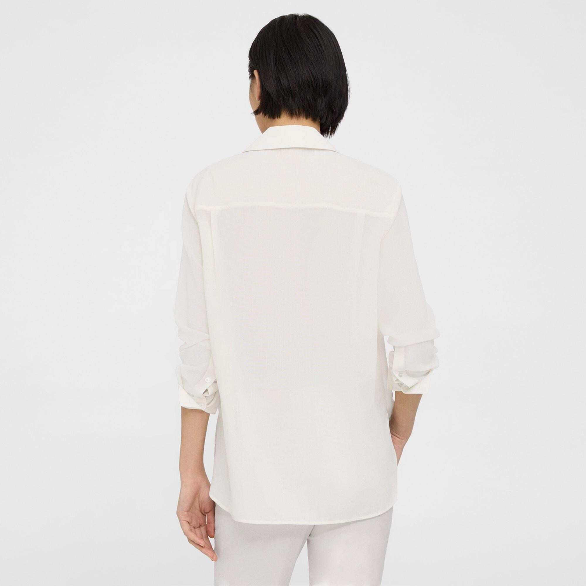 Oversized Patch Pocket Shirt in Relaxed Linen