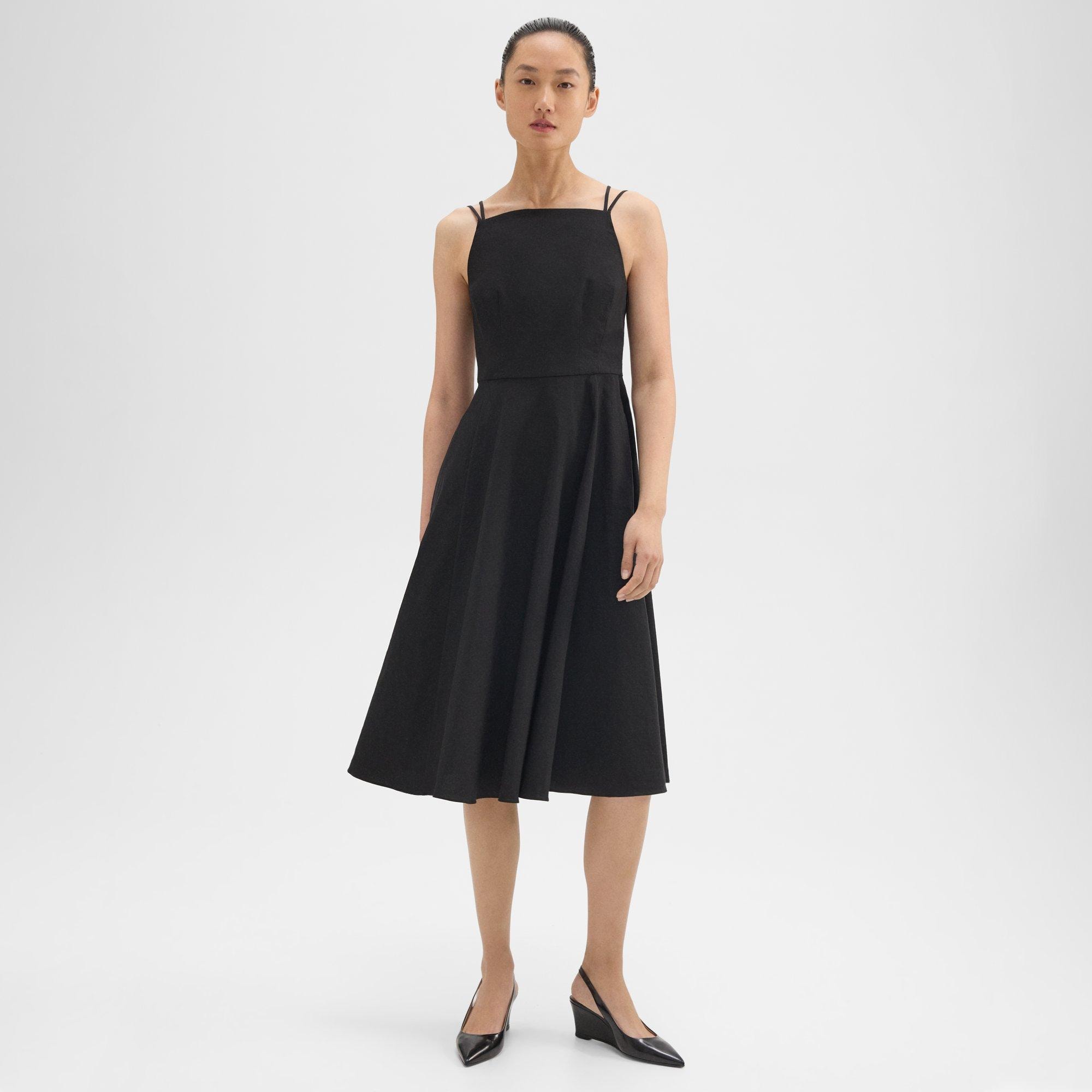 Theory Square Neck Dress in Good Linen