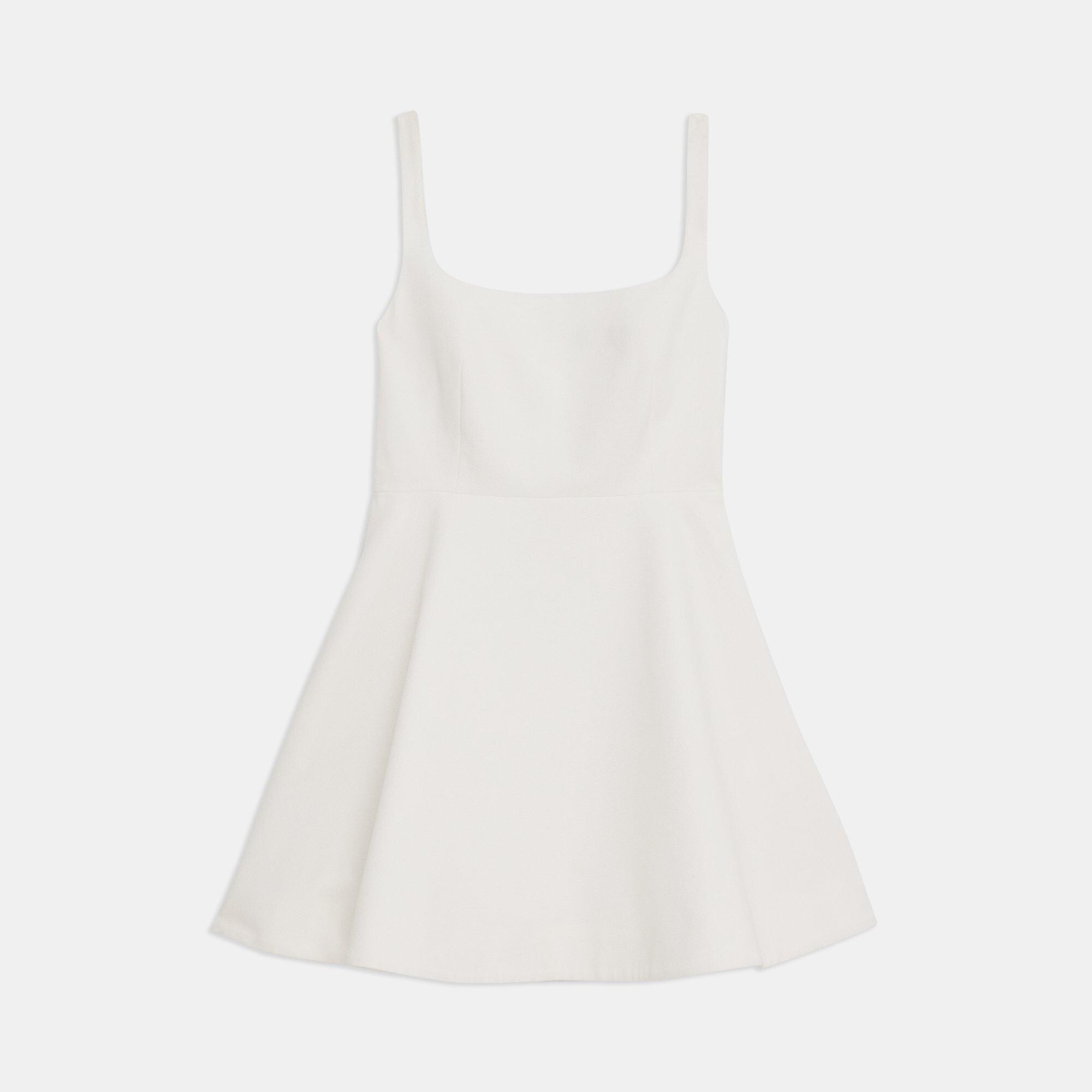 Flared Mini Dress in Cotton Piqué