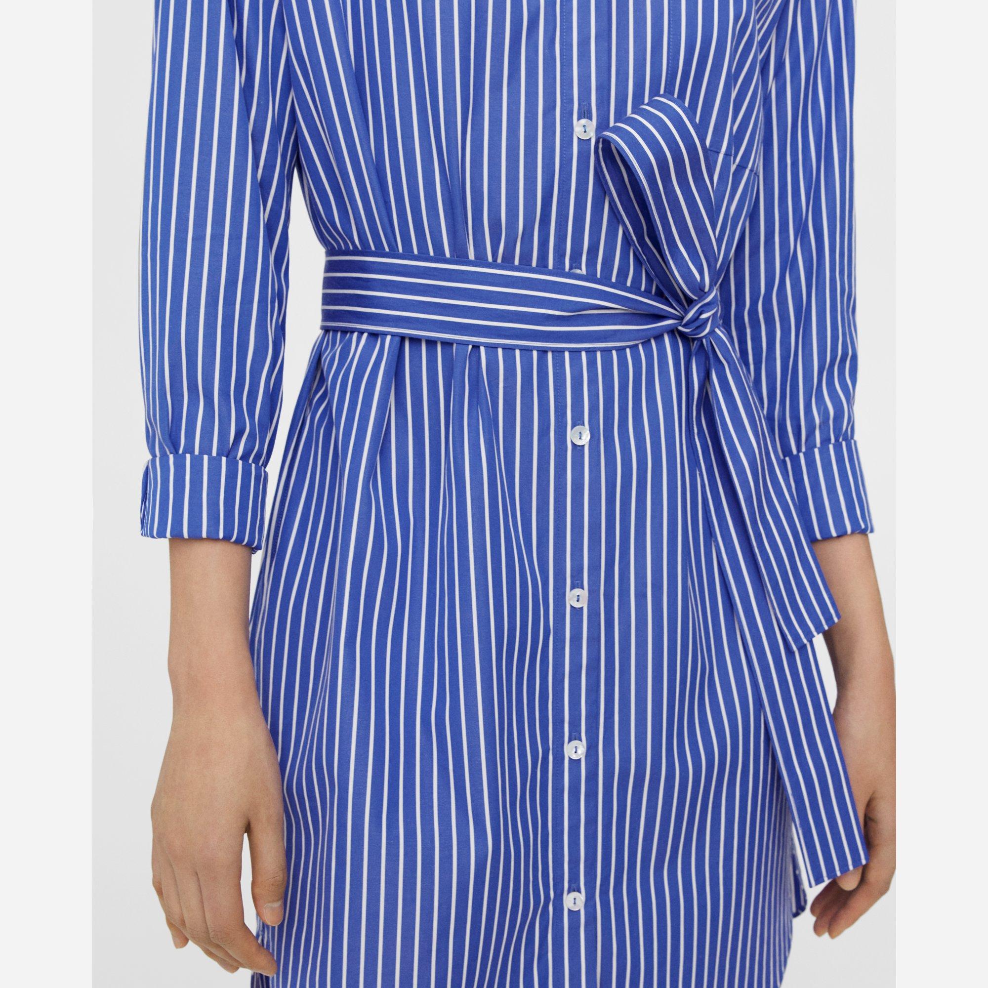 Oversized Shirt Dress in Striped Cotton