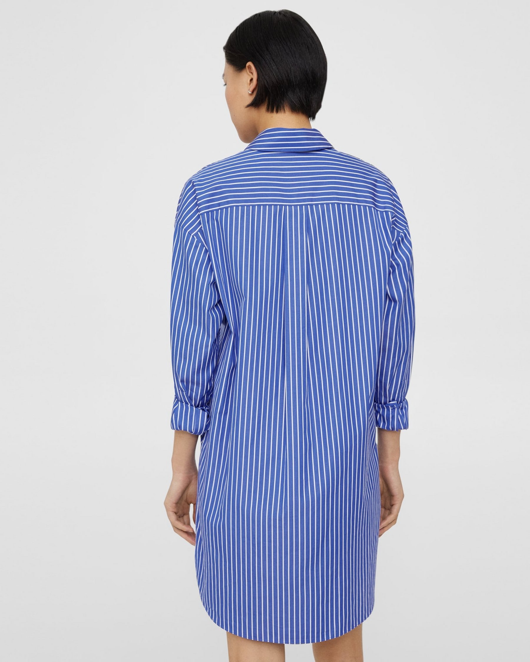 Oversized Shirt Dress in Striped Cotton