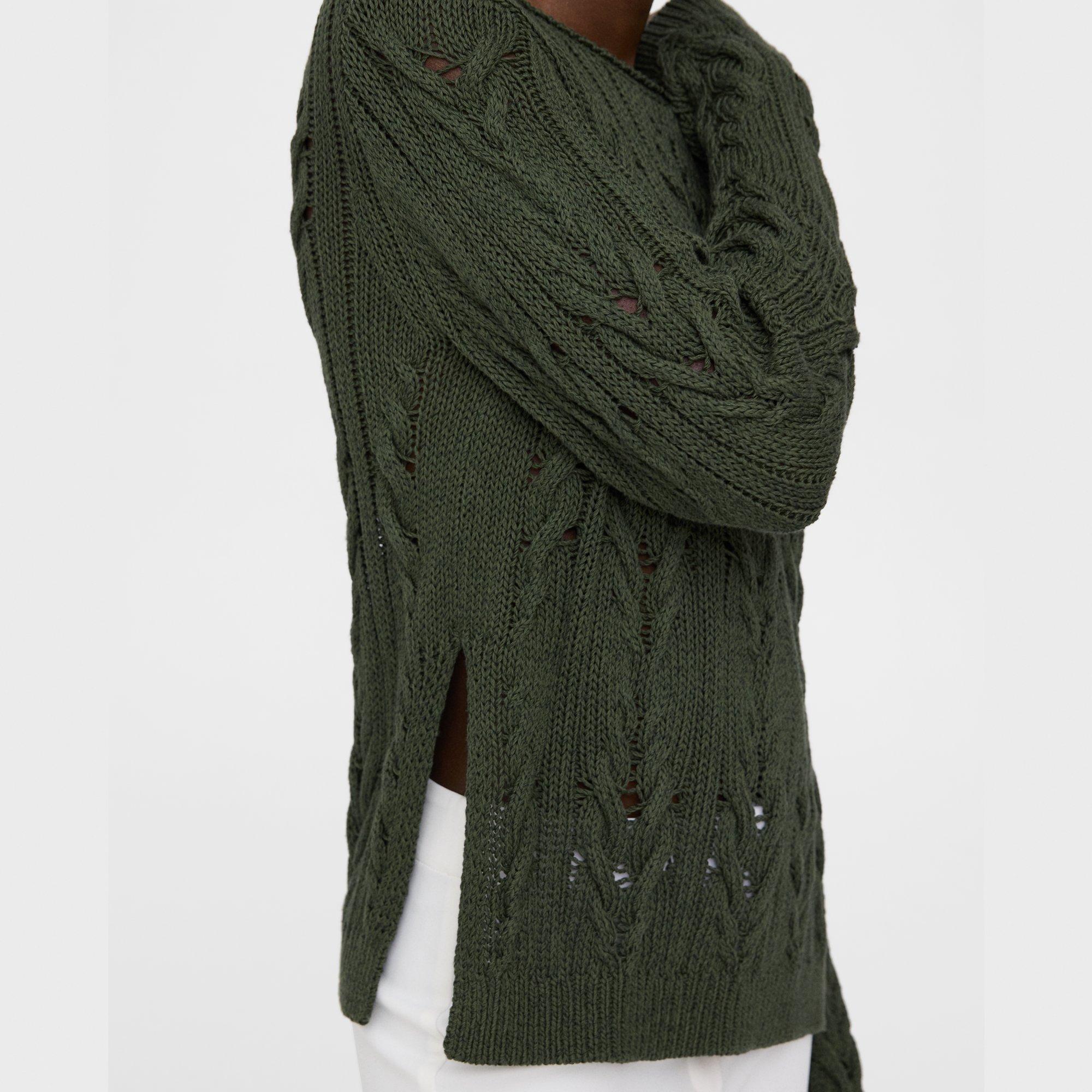 Cable Knit Sweater in Silk-Cotton