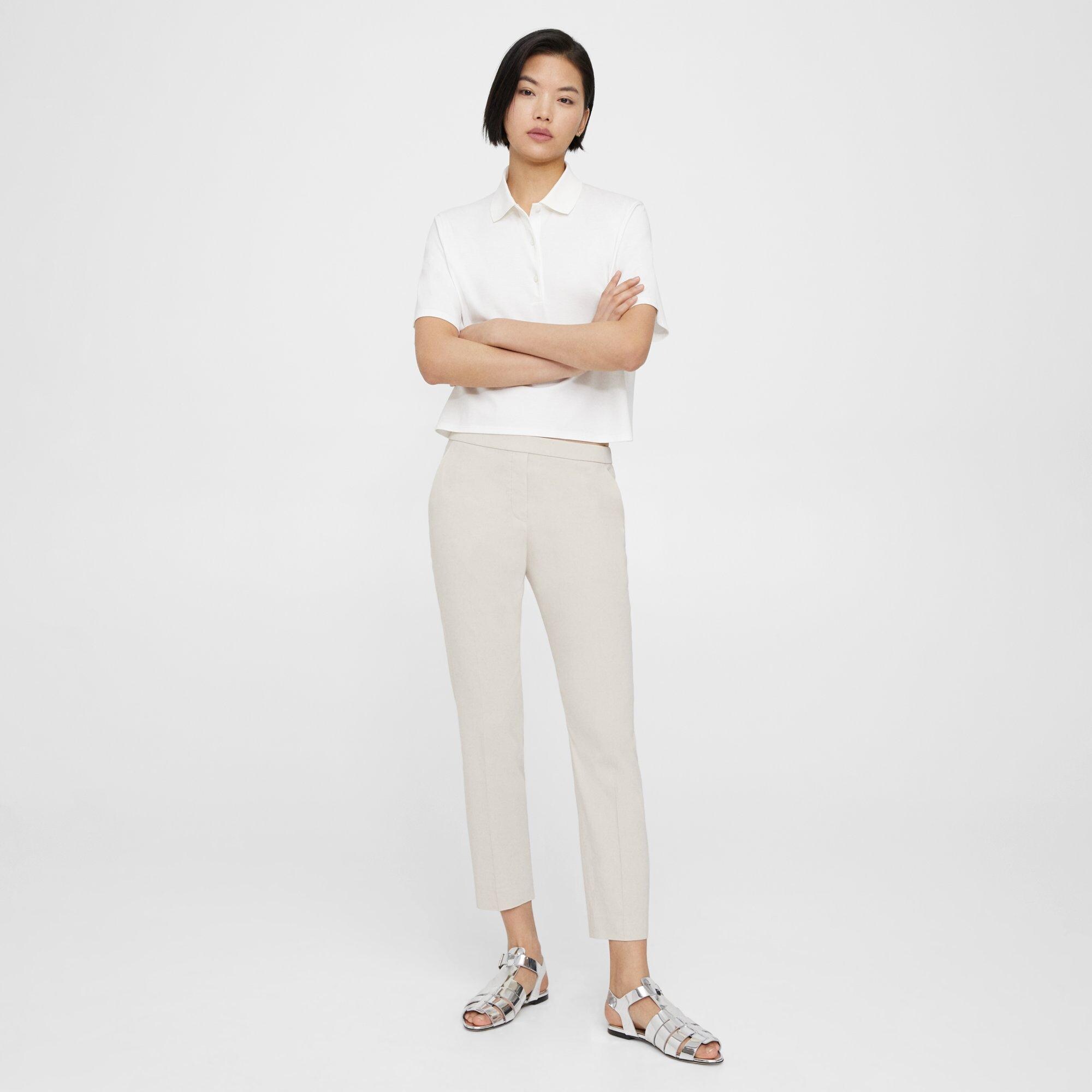 Cropped Polo in Cotton Jersey