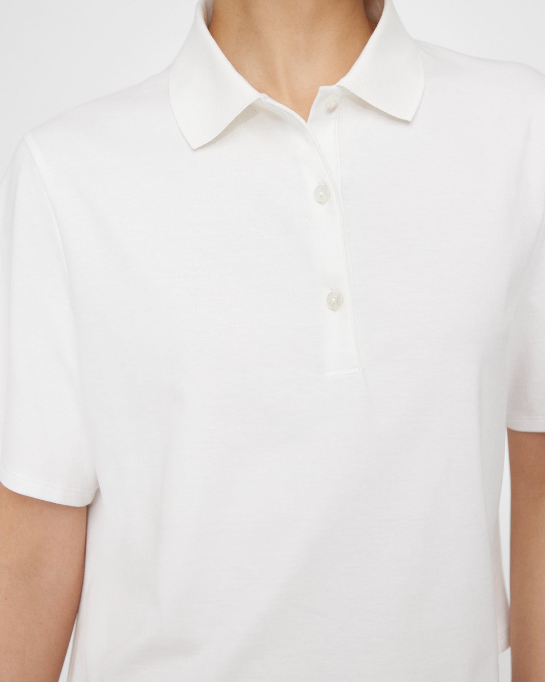 Cropped Polo in Cotton Jersey