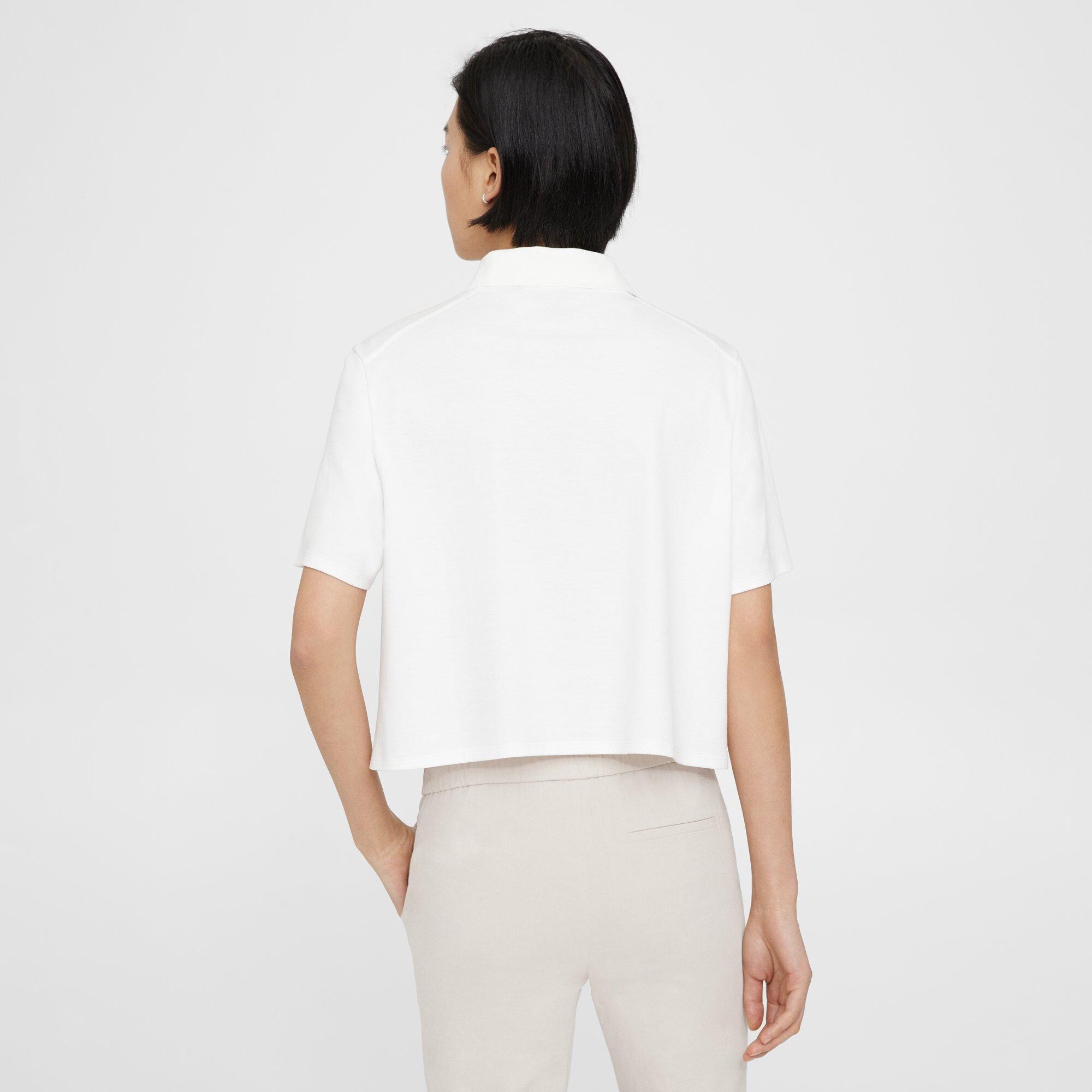 Cropped Polo in Cotton Jersey