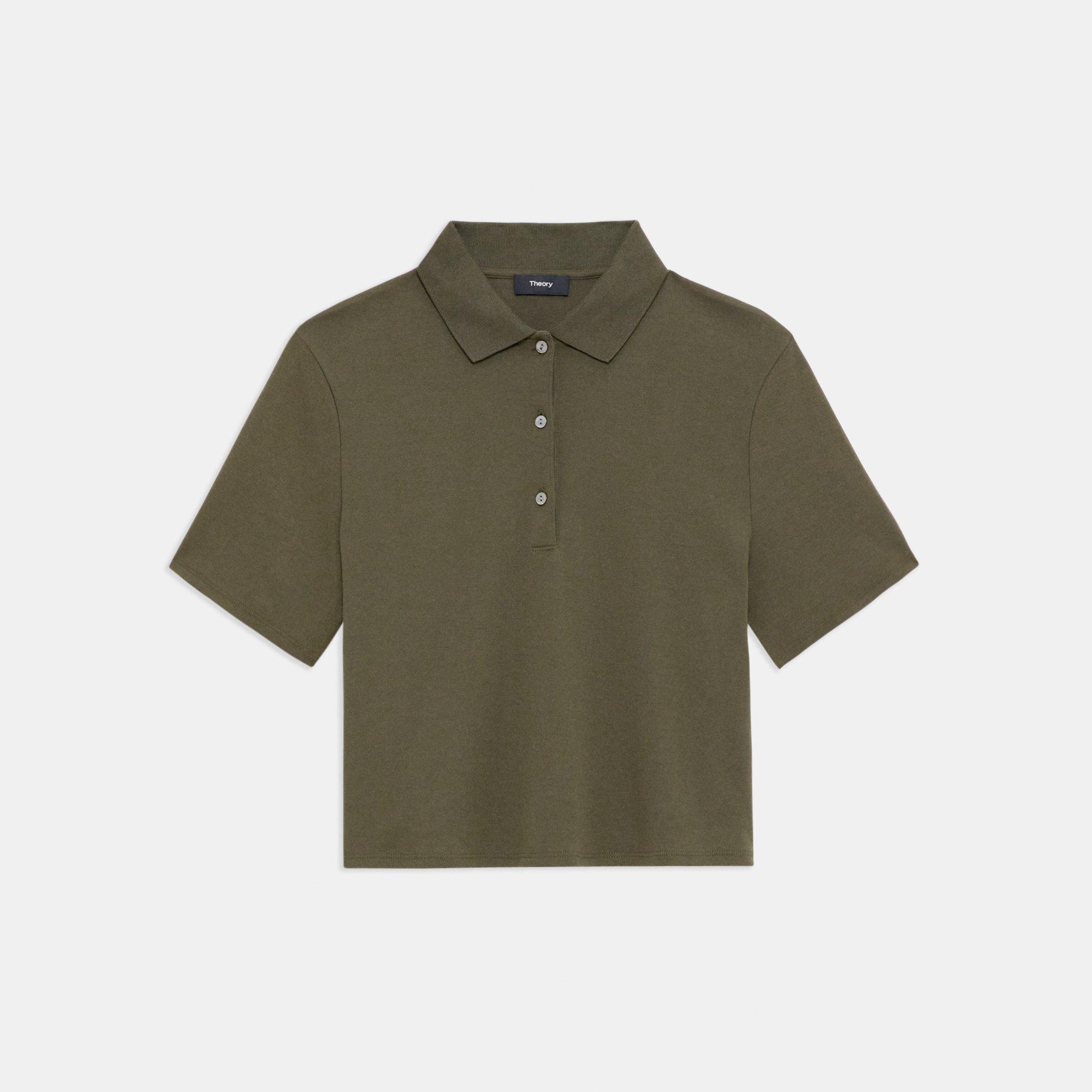 Cropped Polo in Cotton Jersey