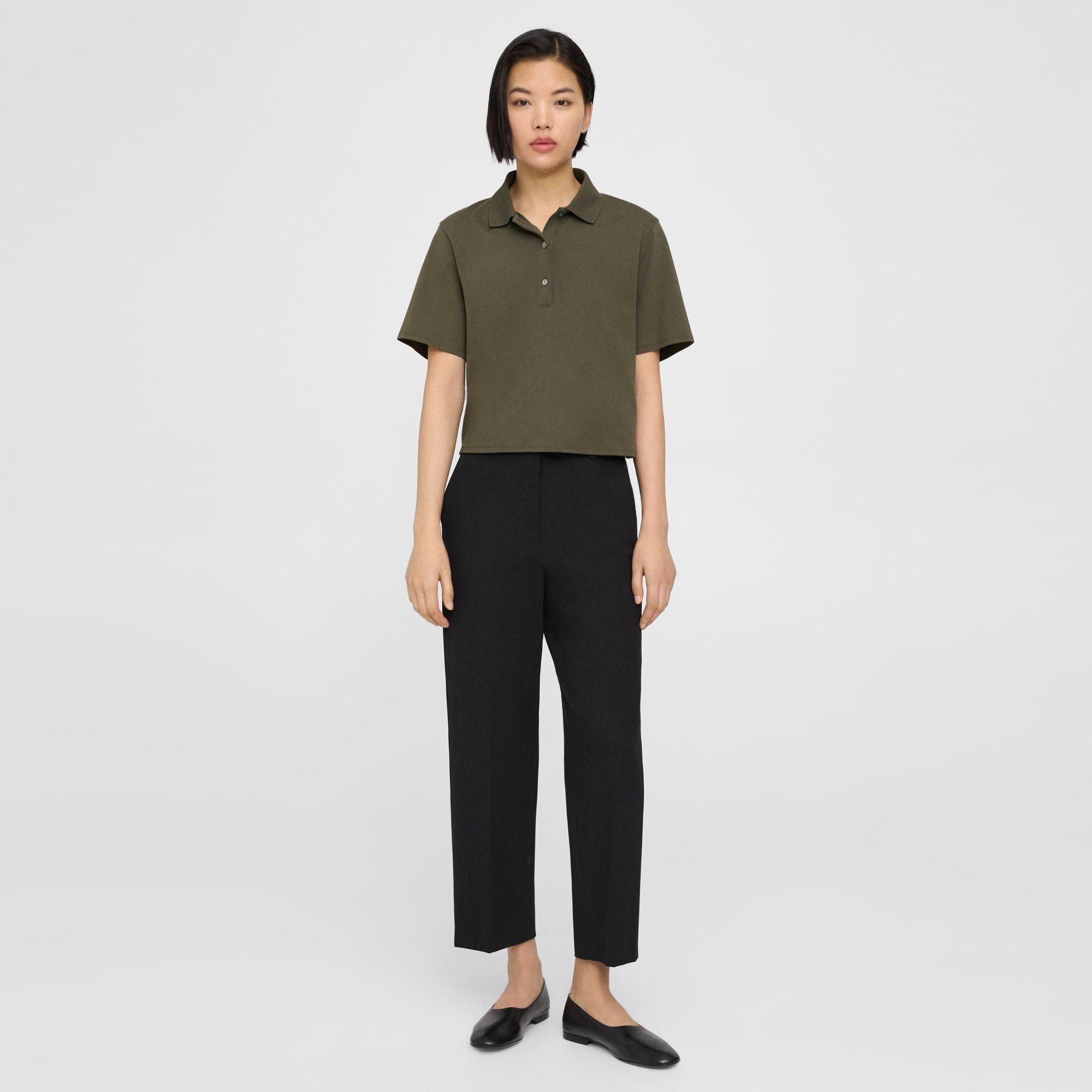 Cropped Polo in Cotton Jersey