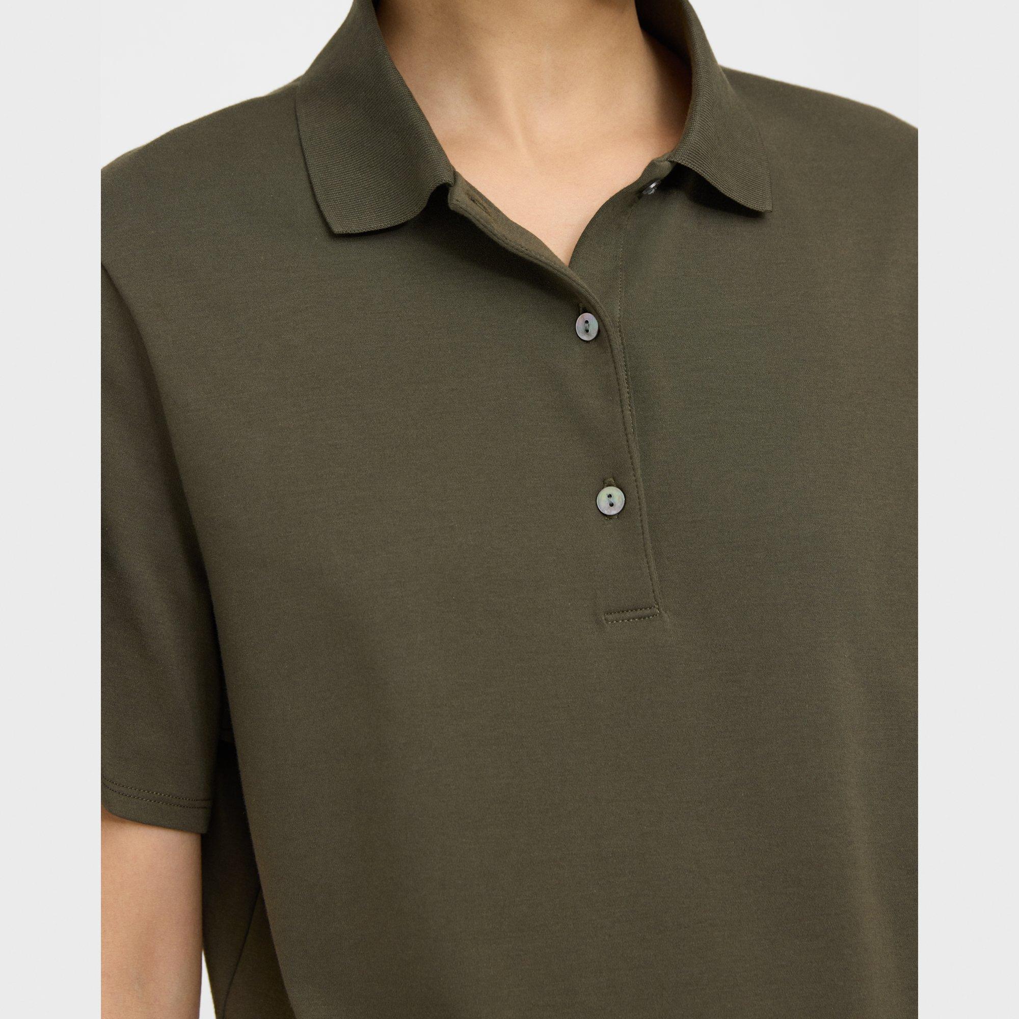 Cropped Polo in Cotton Jersey