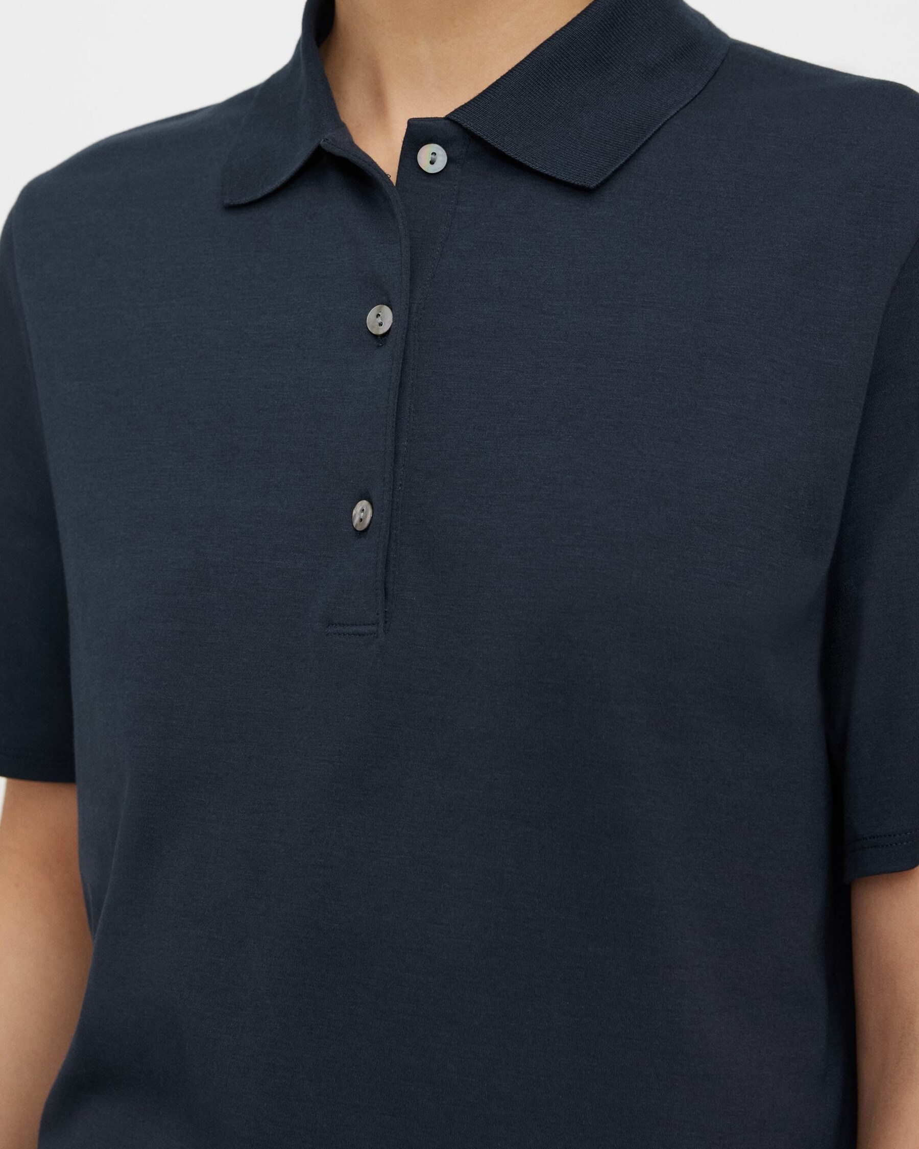 Cropped Polo in Cotton Jersey