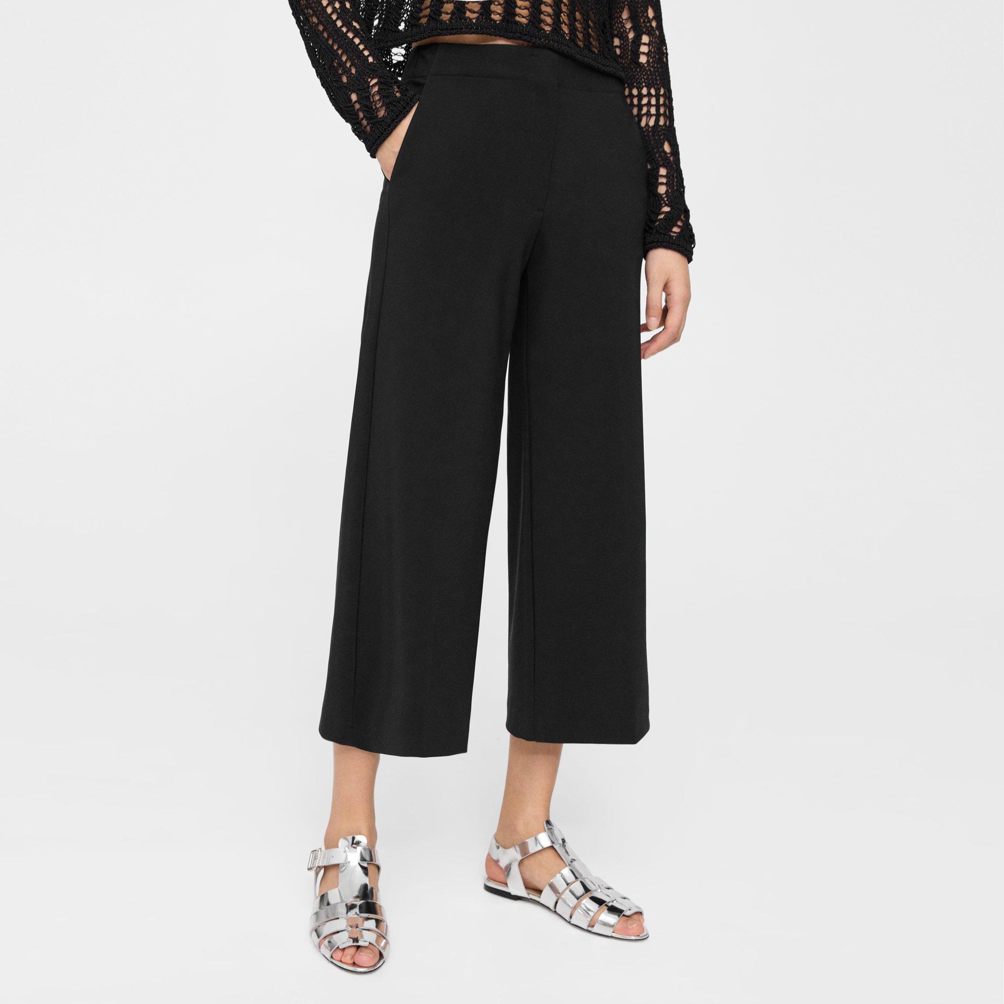 Precision Ponte Cropped Wide-Leg Pant | Theory