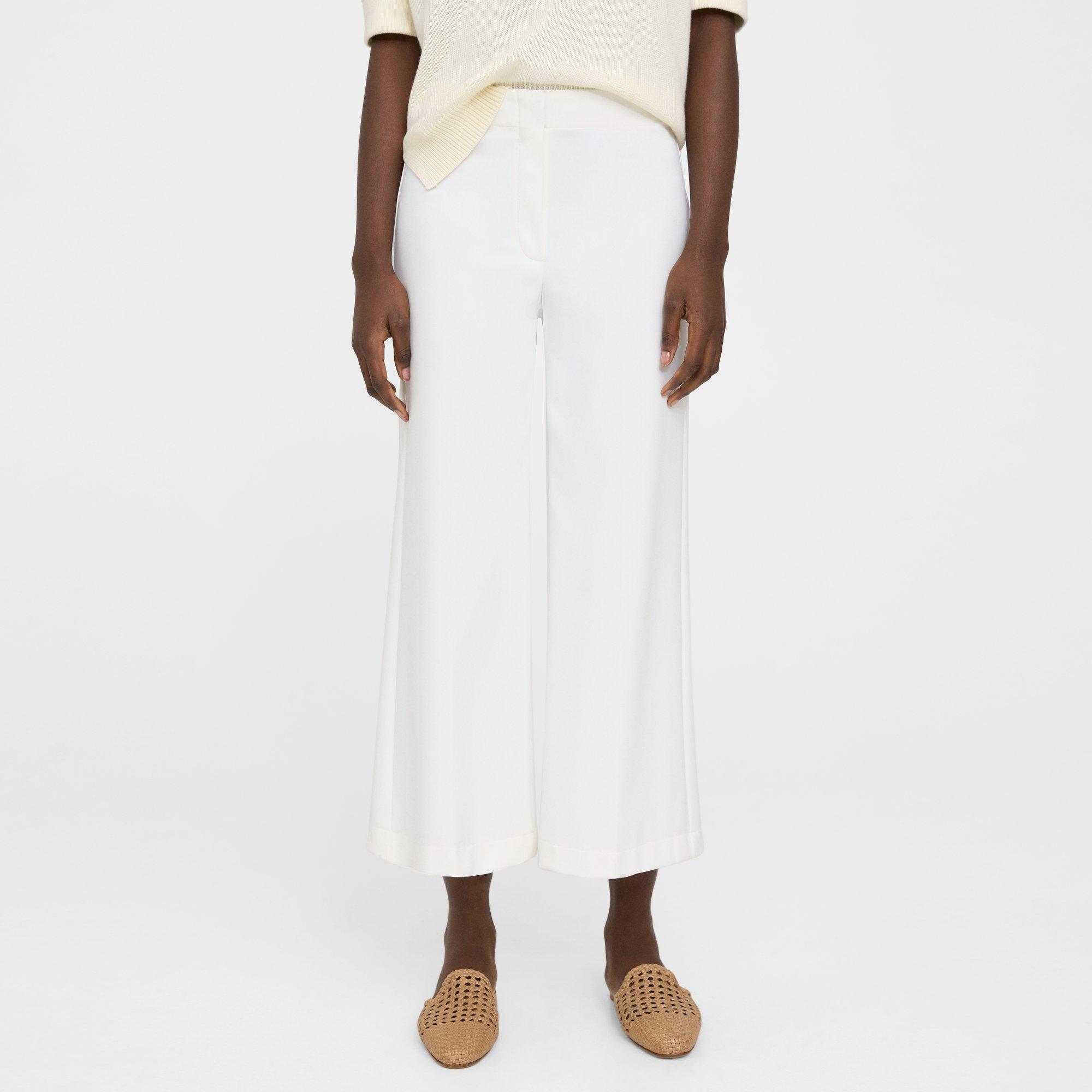 Precision Ponte Cropped Wide-Leg Pant