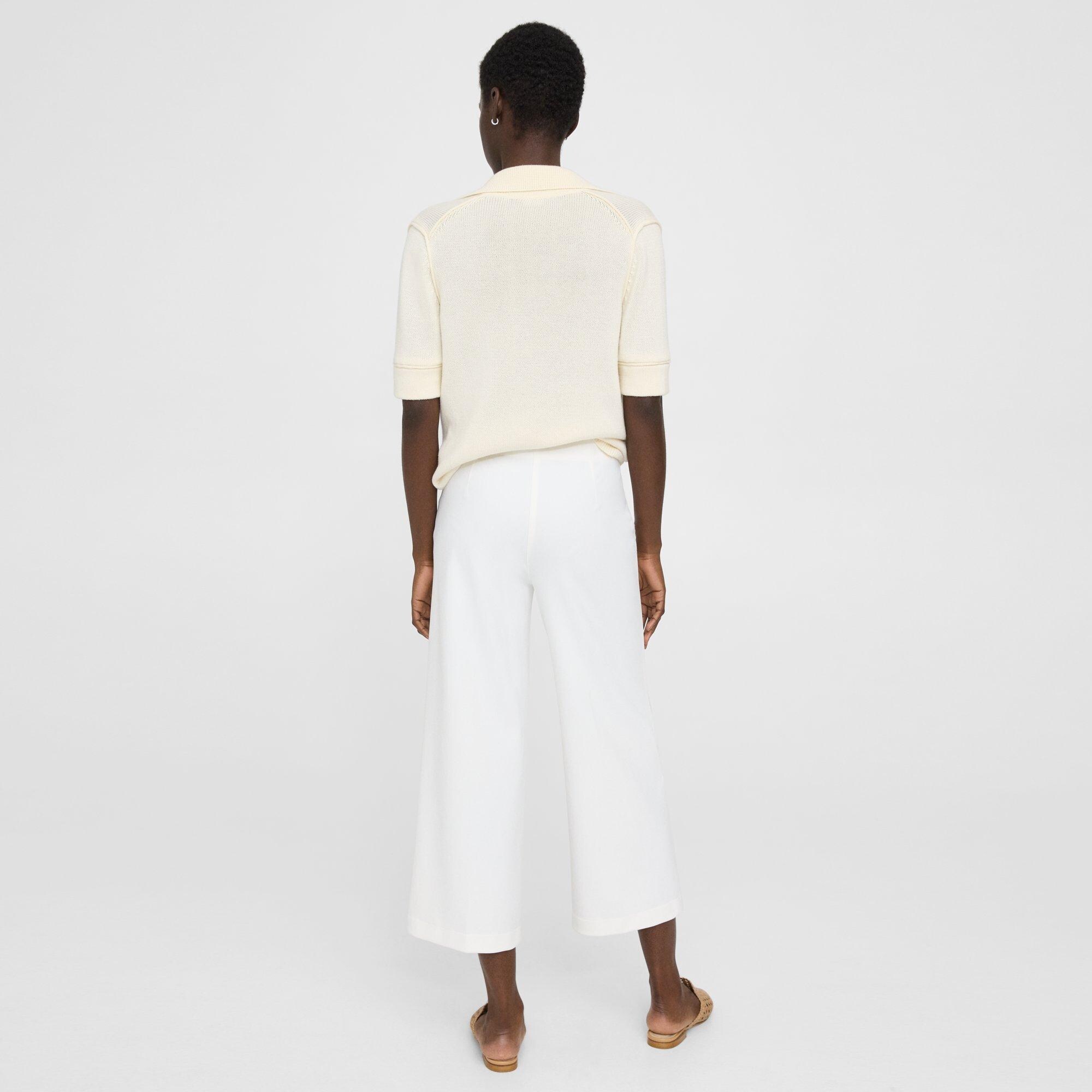 Precision Ponte Cropped Wide-Leg Pant