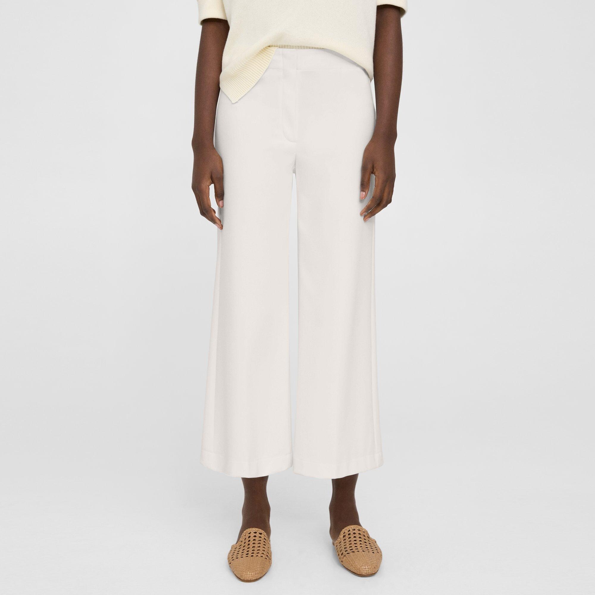 Cropped Wide-Leg Pant in Precision Ponte