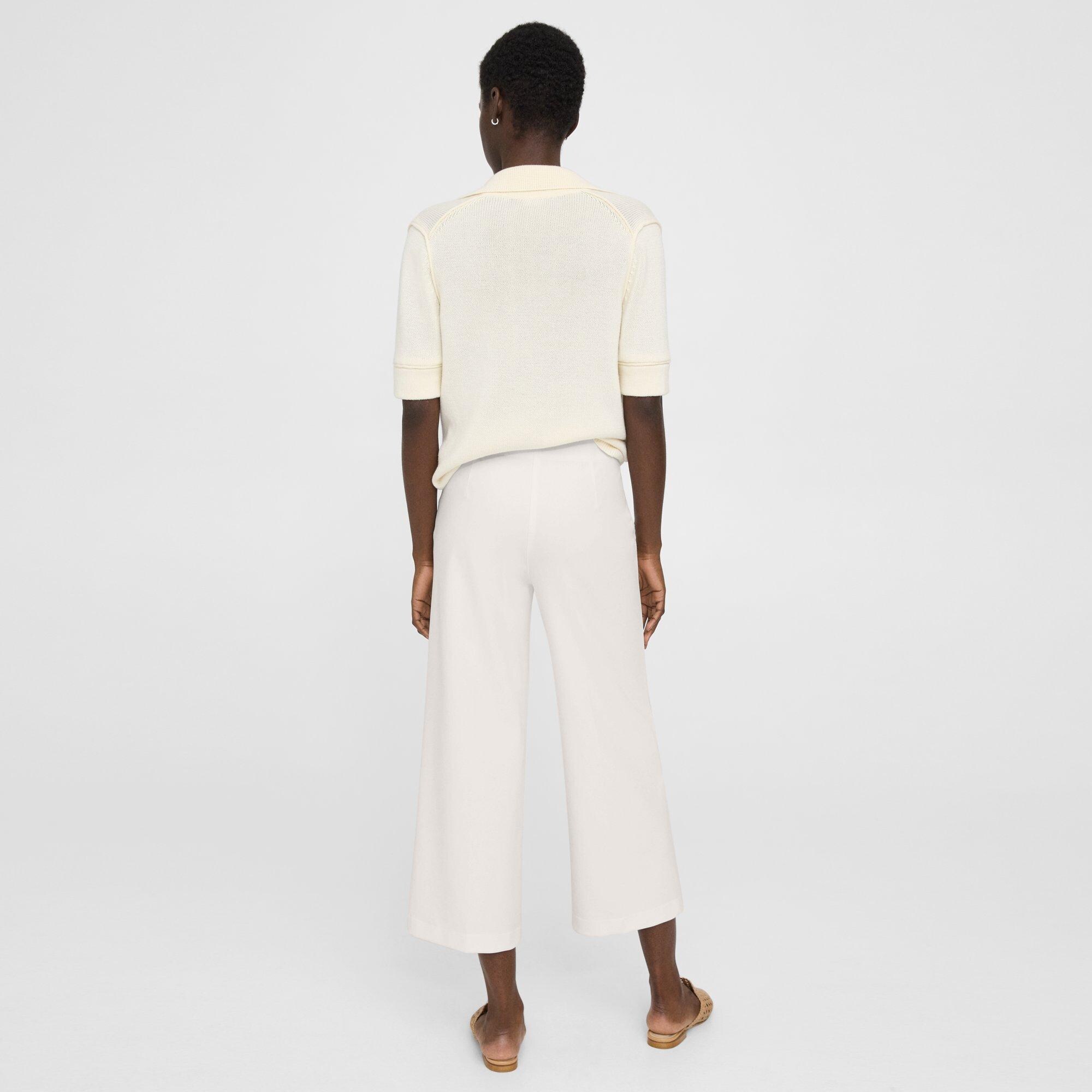 Cropped Wide-Leg Pant in Precision Ponte