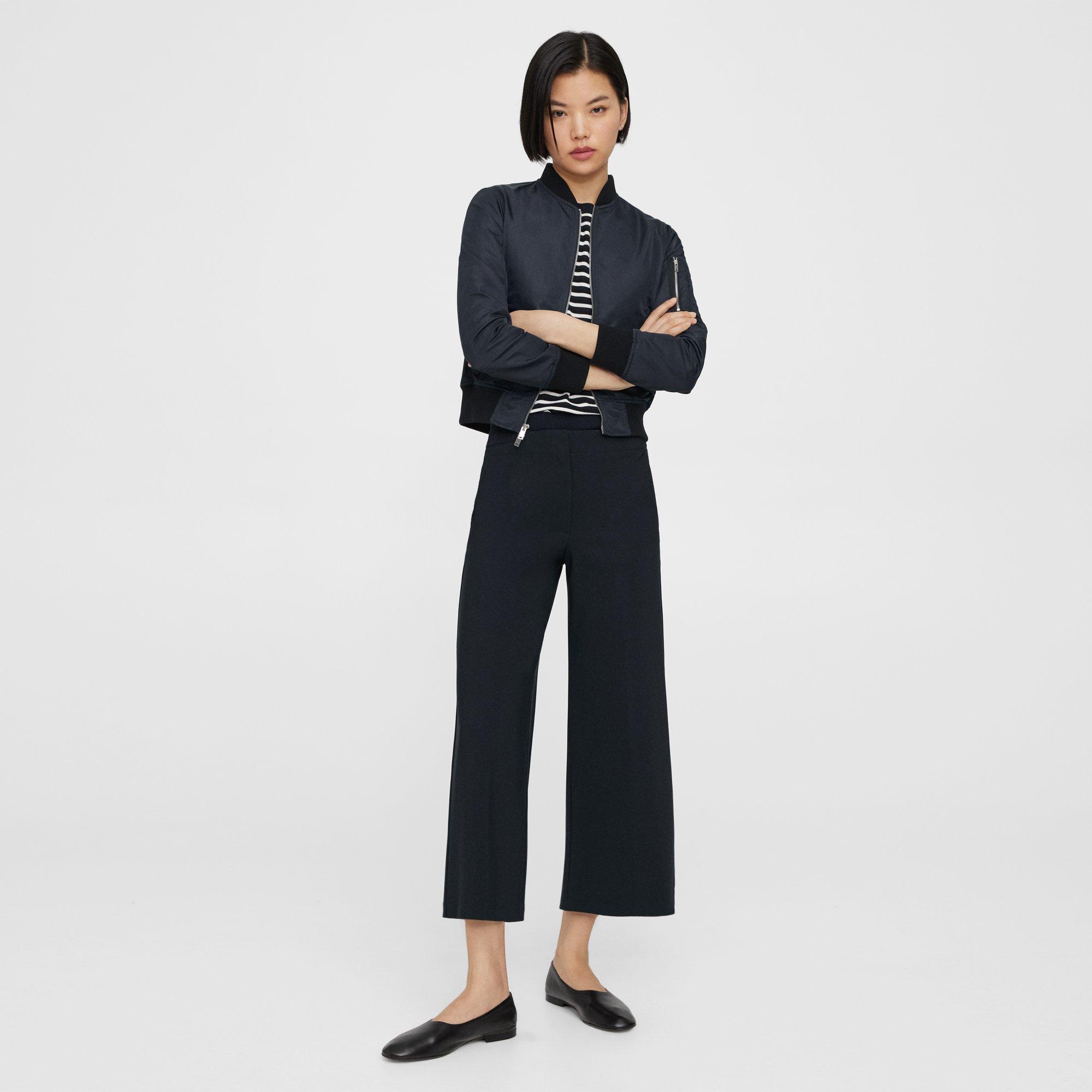 Precision Ponte Cropped Wide-Leg Pant