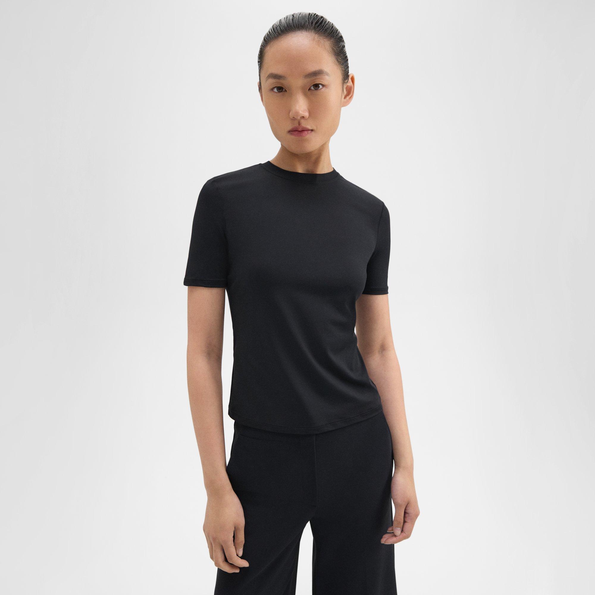 Theory Slim Tee in Stretch Nylon