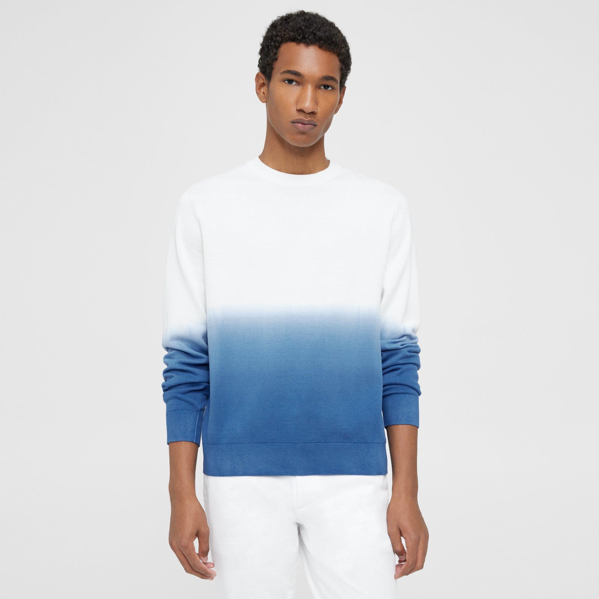 Theory Mack Crewneck Sweater in Dip-Dyed Cotton