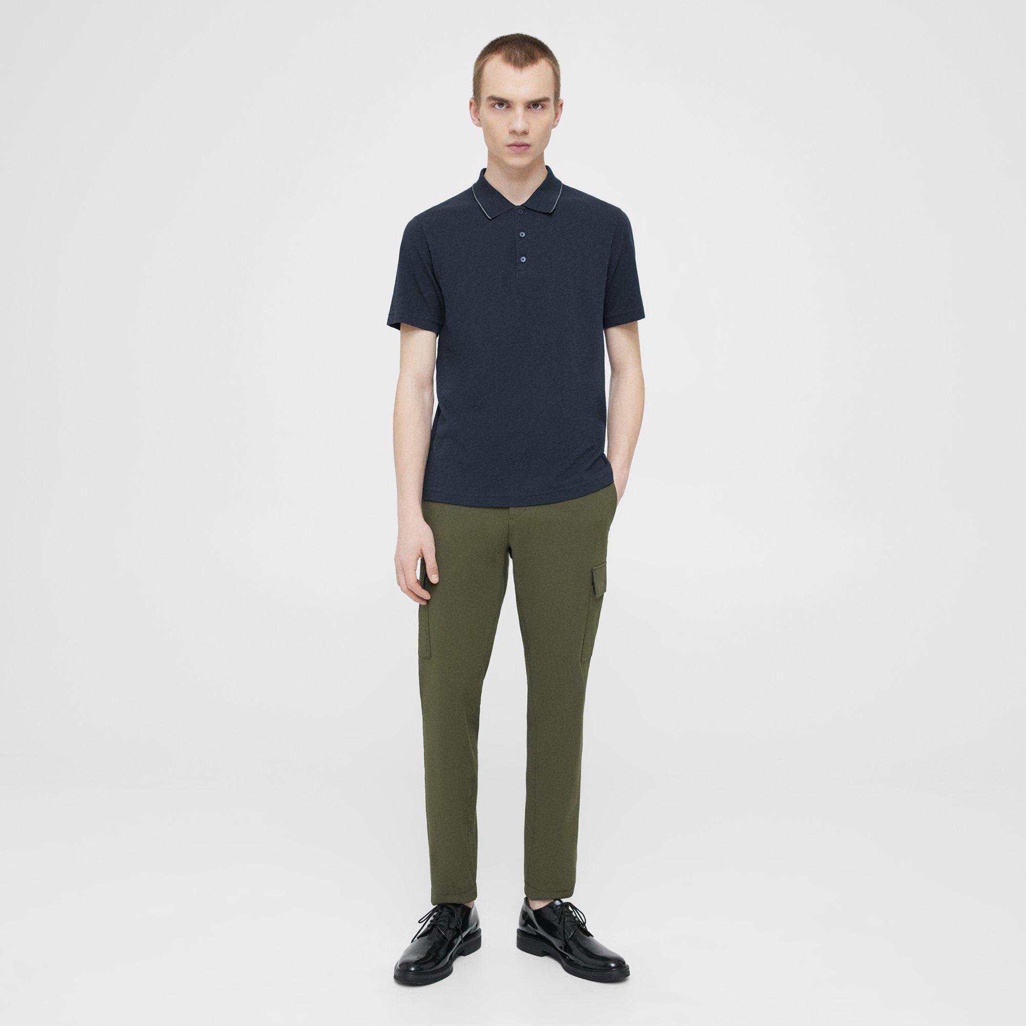 Blue Slub Cotton Bron Polo Shirt | Theory