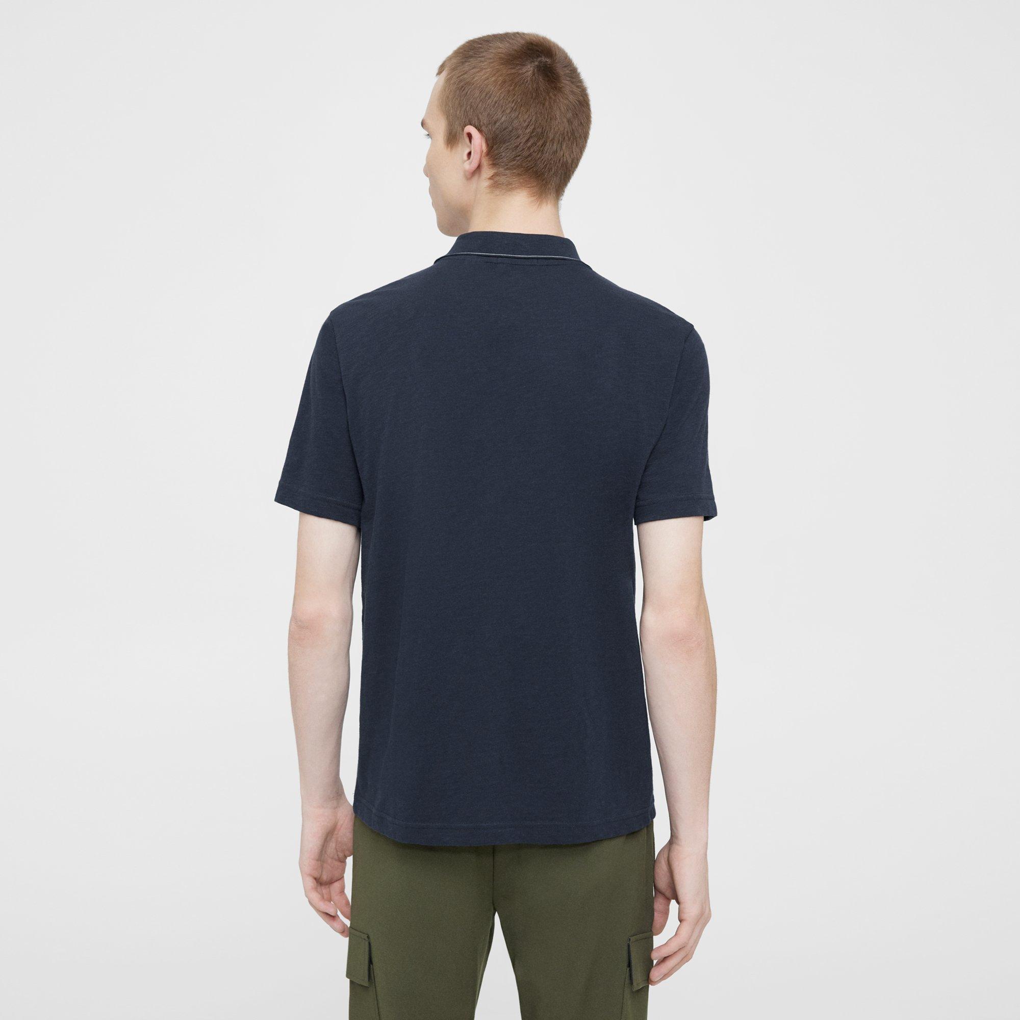 Blue Slub Cotton Bron Polo Shirt | Theory