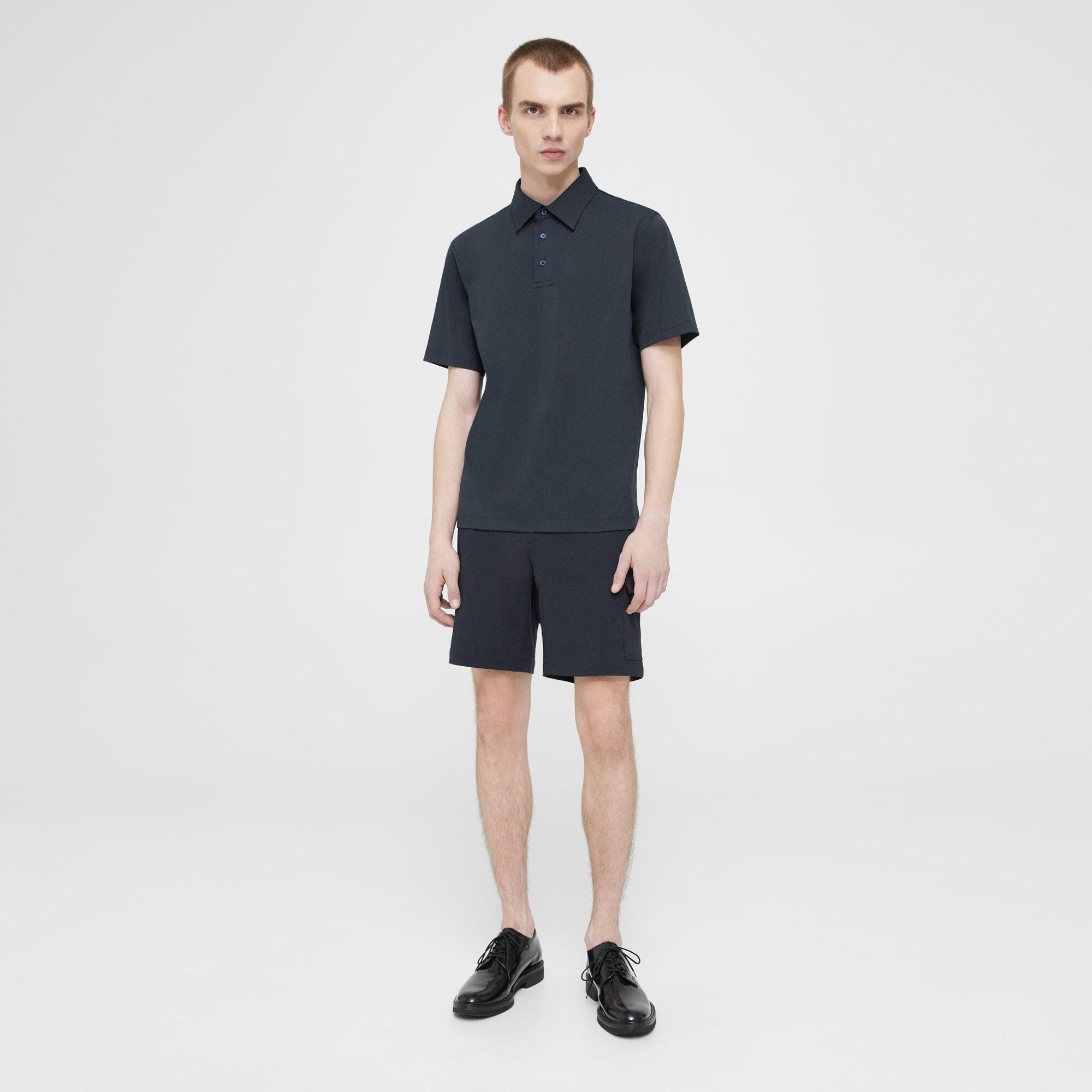 Blue Structure Knit Ronan Polo Shirt | Theory