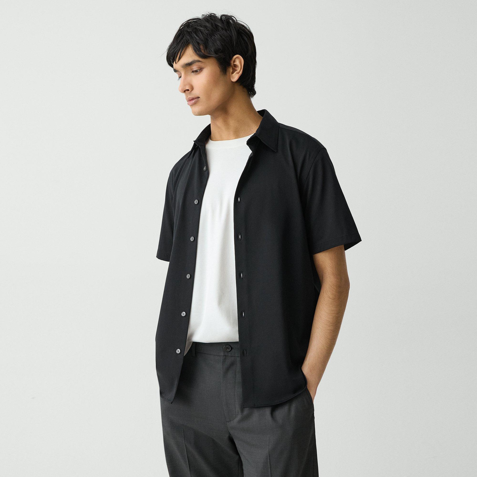 Irving Short-Sleeve Shirt in Structure Knit