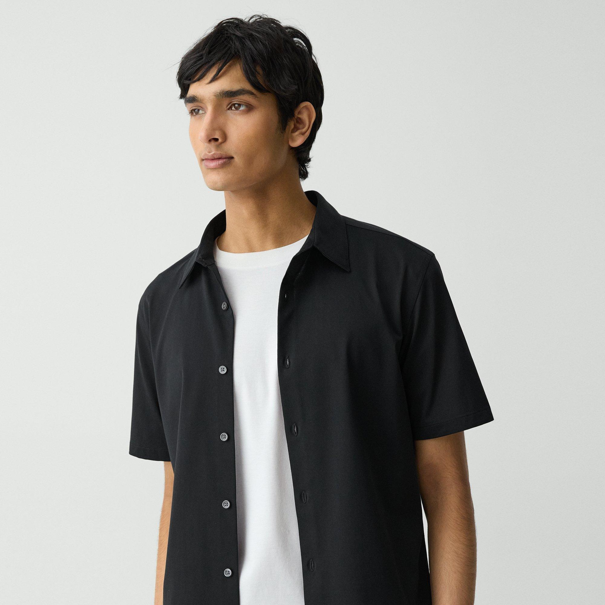 Irving Short-Sleeve Shirt in Structure Knit