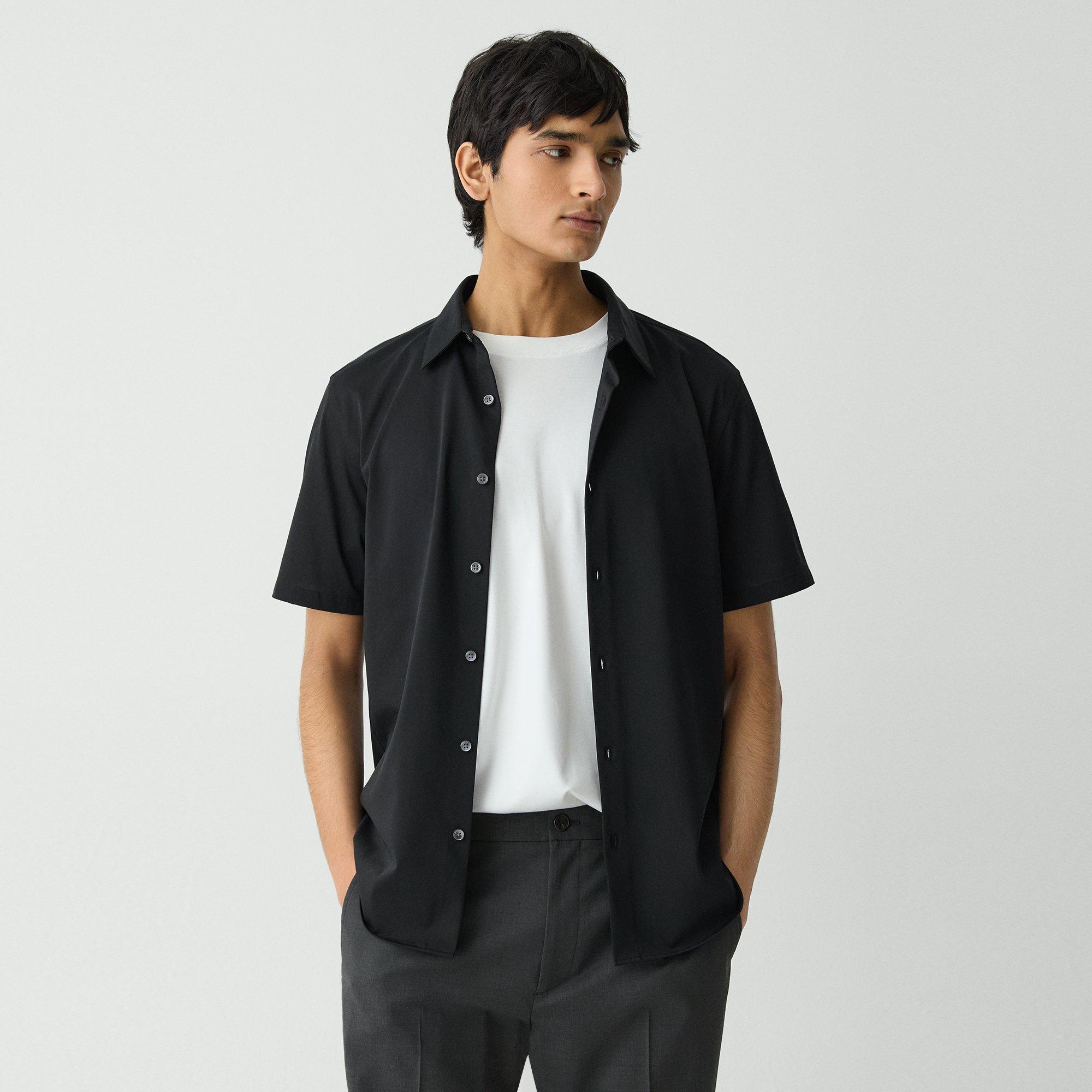 Irving Short-Sleeve Shirt in Structure Knit