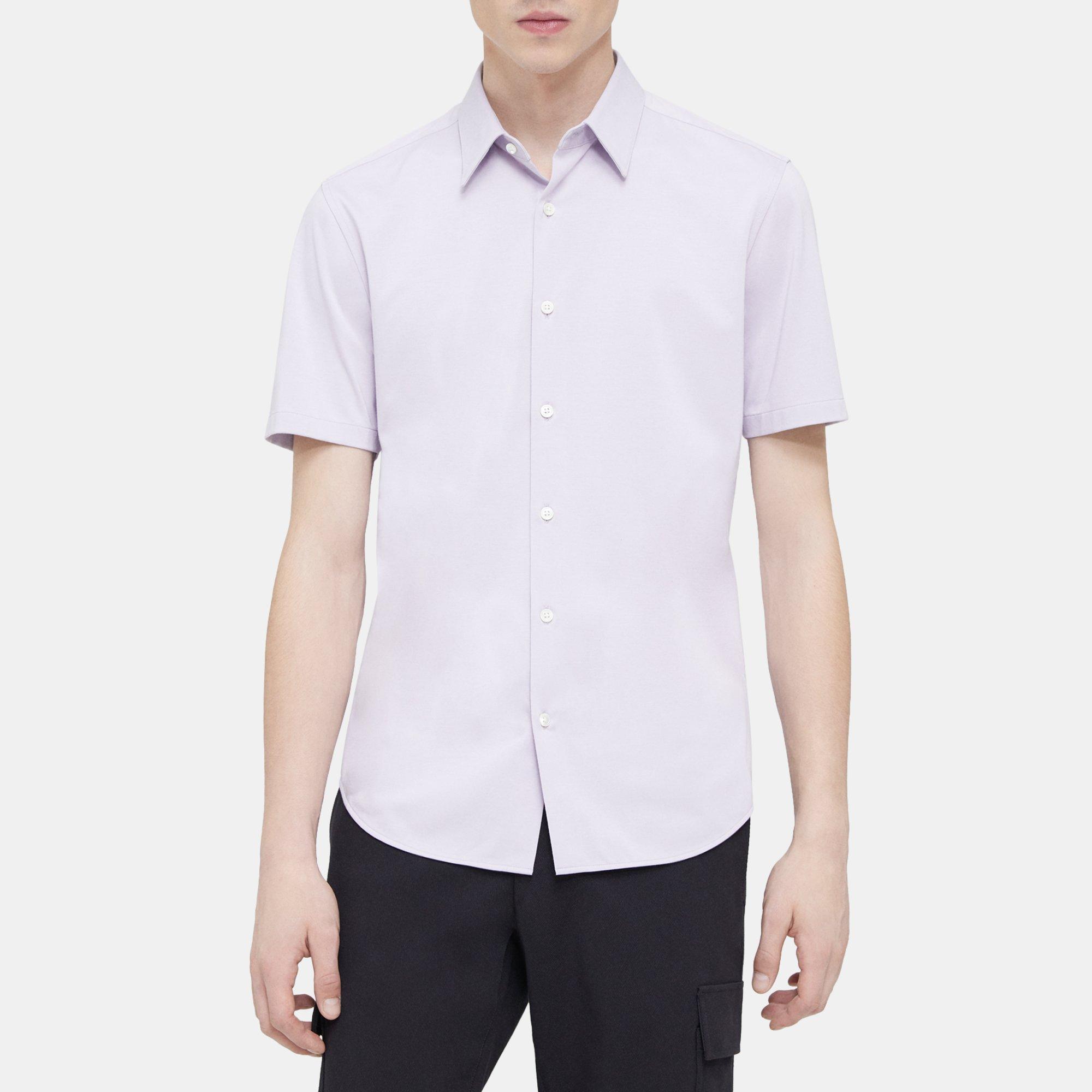 Theory Irving Short-Sleeve Shirt in Structure Knit