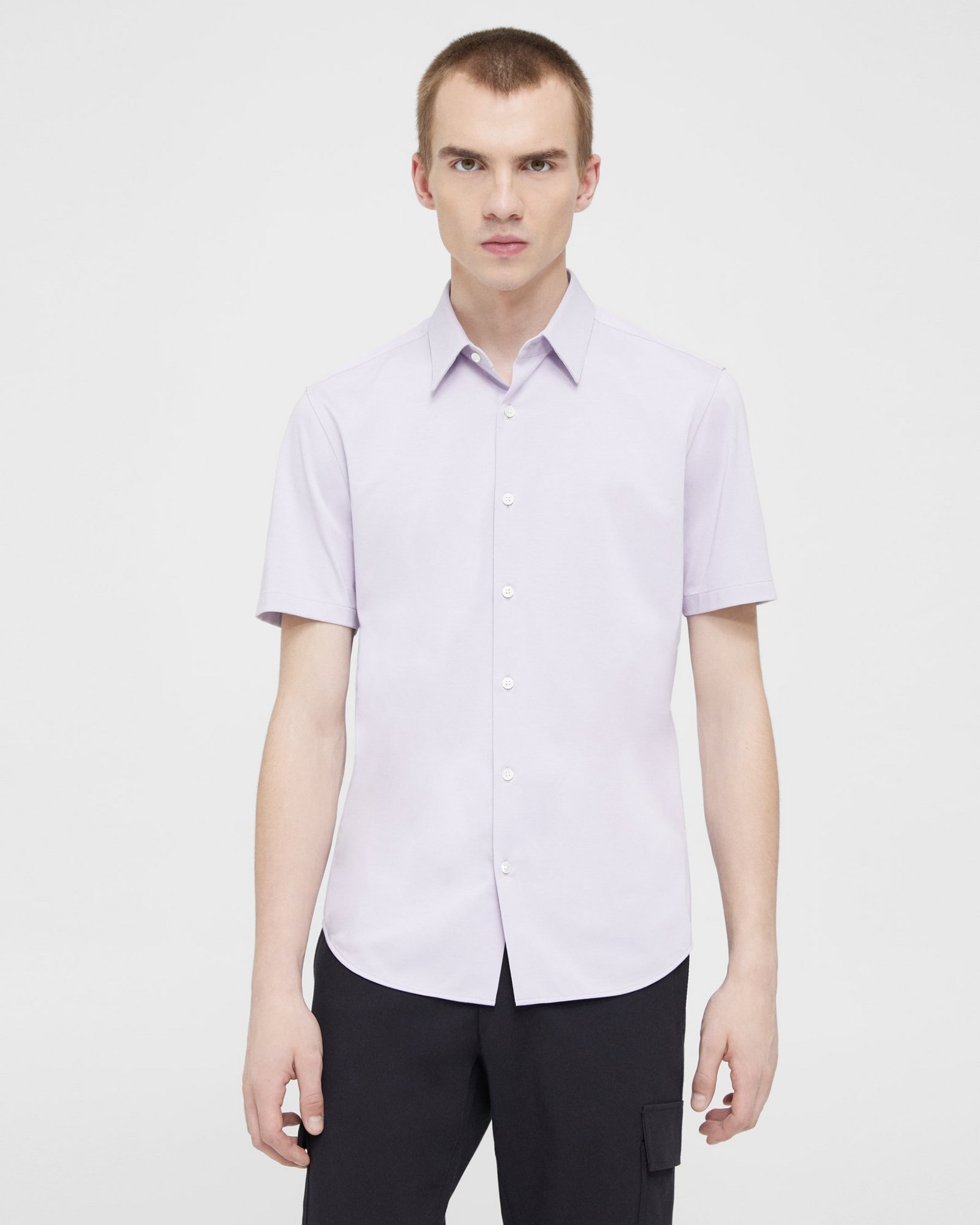 Irving Short-Sleeve Shirt in Structure Knit