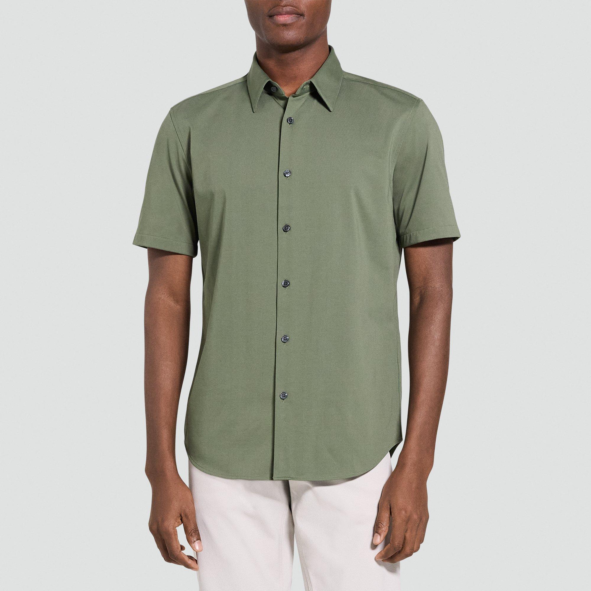 【新品】Theory Structure Knit Irving 半袖シャツ Irving Short-Sleeve Shirt in Structure Knit | Men's Modern Knit