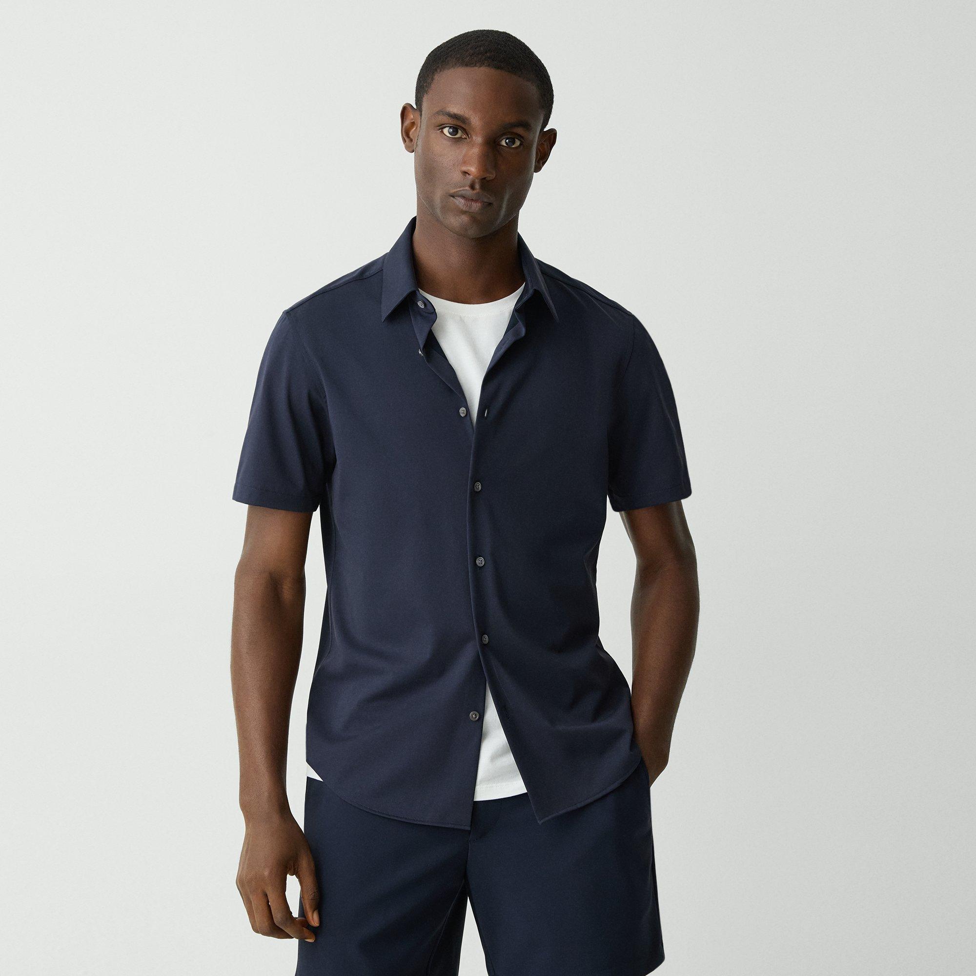 Irving Short-Sleeve Shirt in Structure Knit