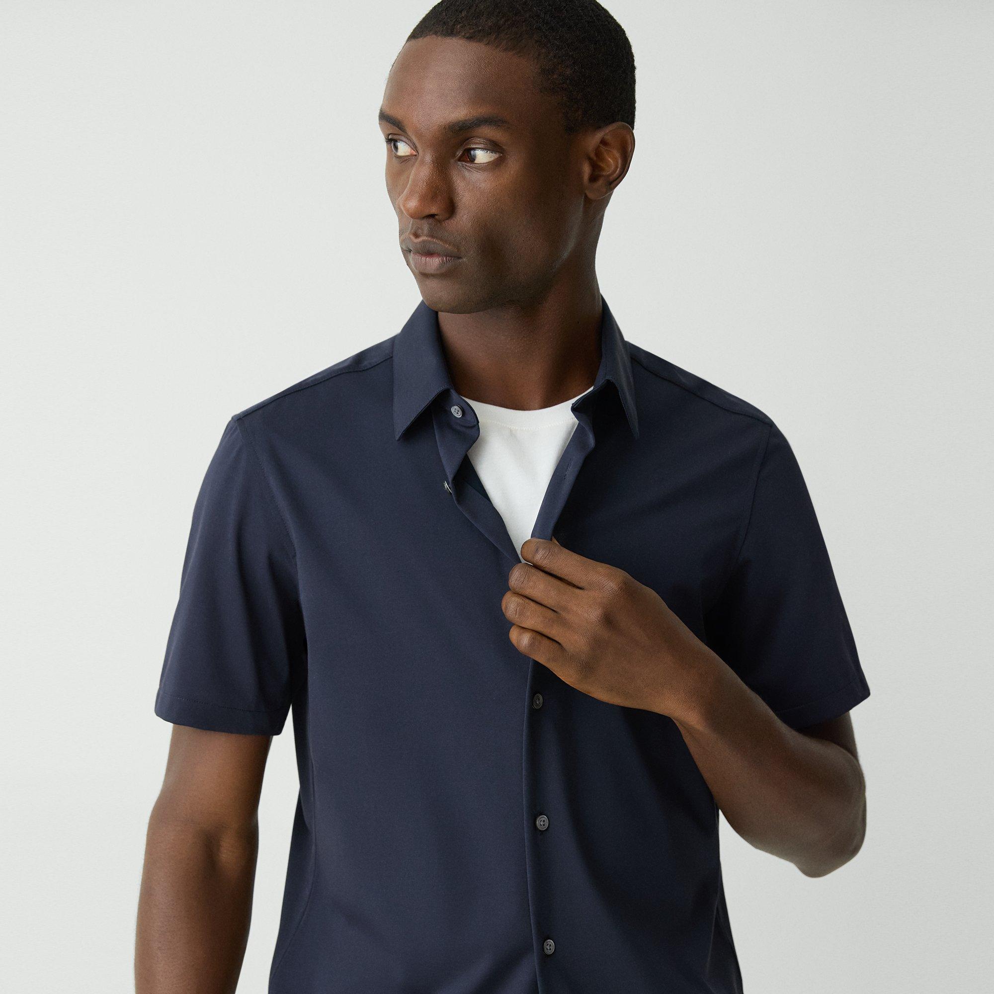 Irving Short-Sleeve Shirt in Structure Knit