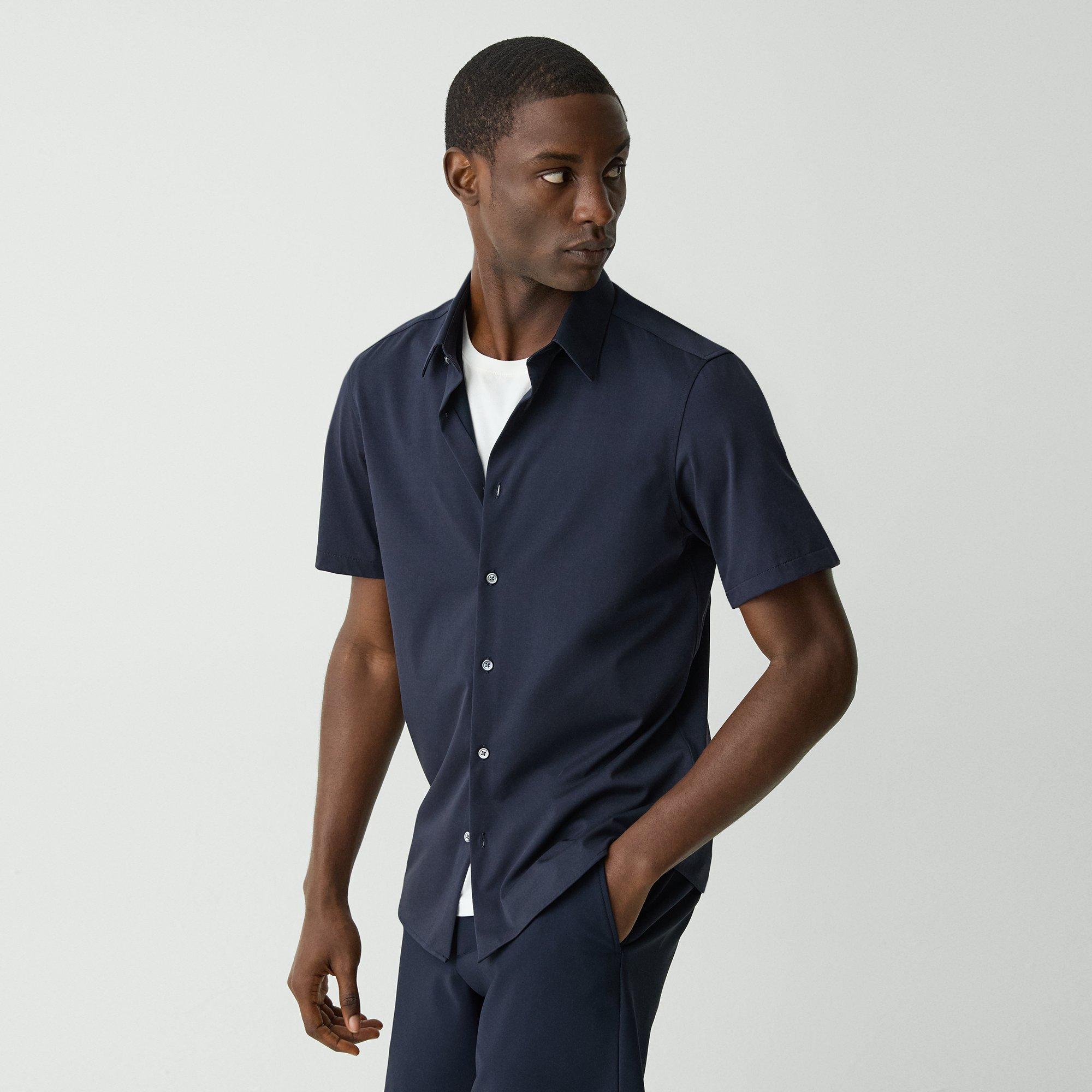 Irving Short-Sleeve Shirt in Structure Knit