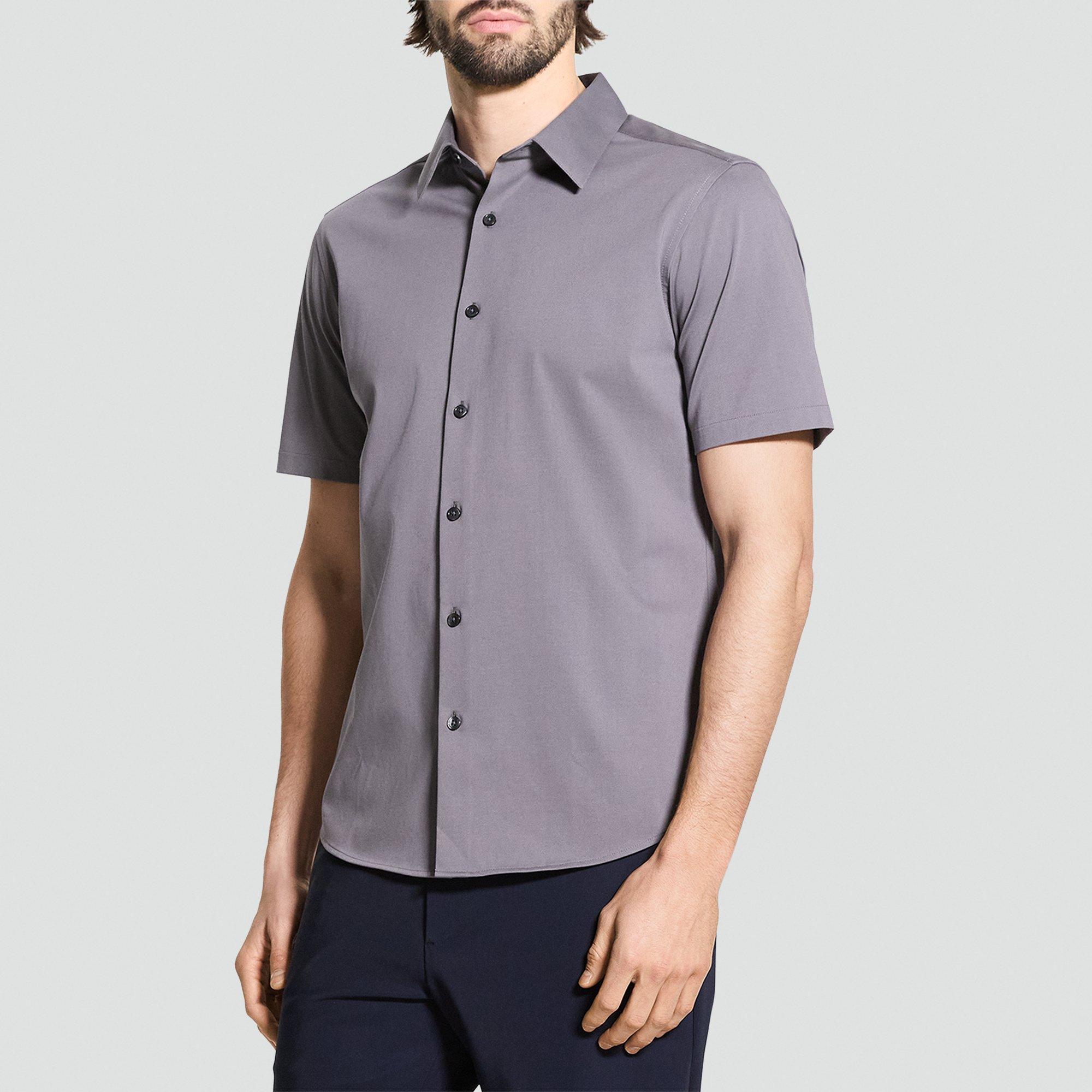 Irving Short-Sleeve Shirt in Structure Knit