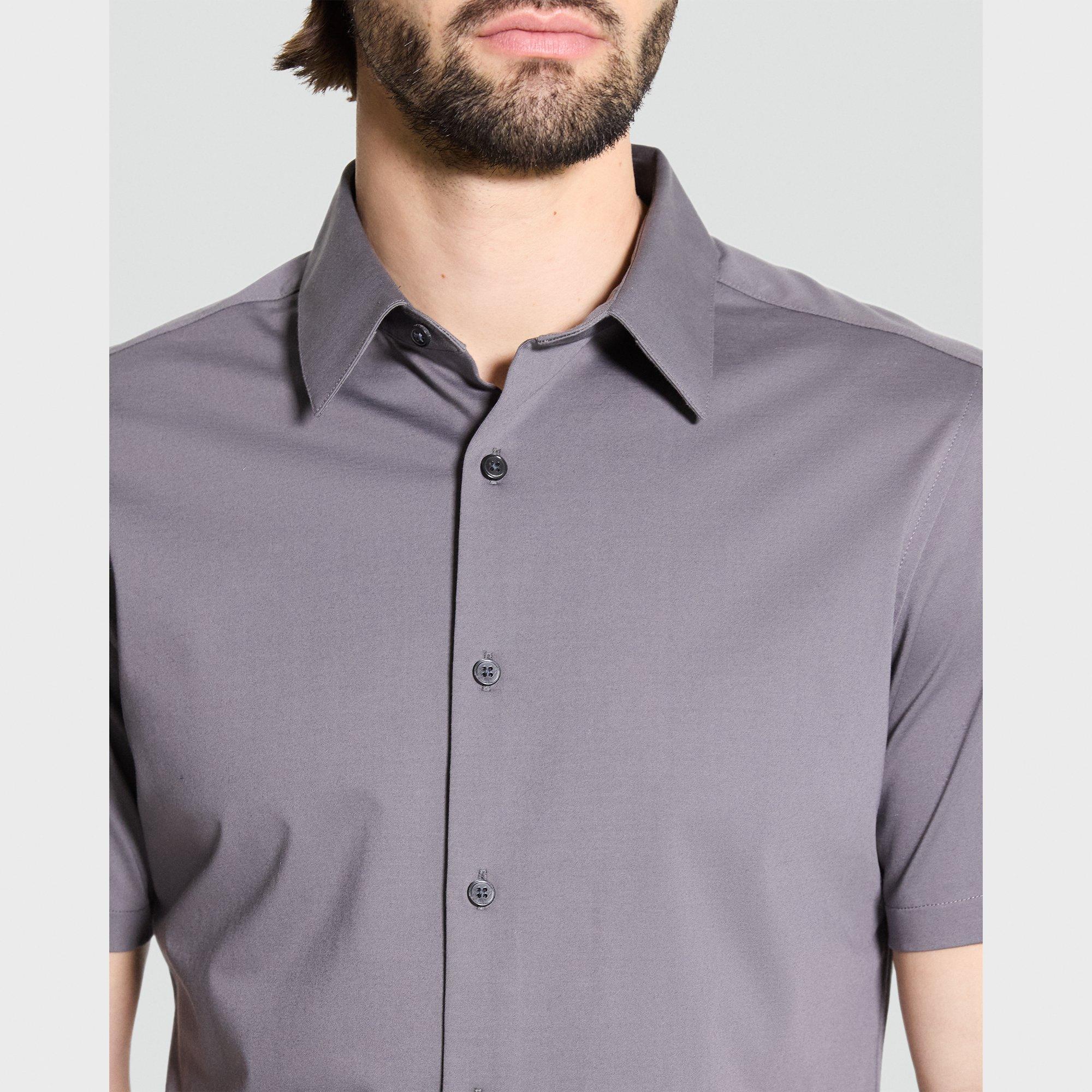 Irving Short-Sleeve Shirt in Structure Knit