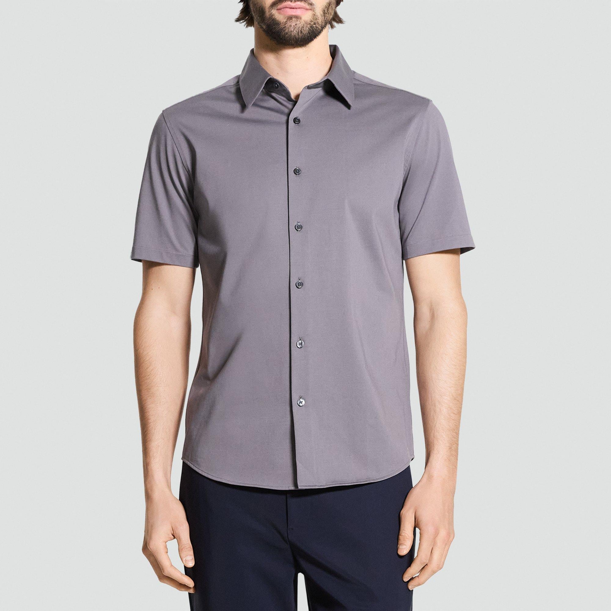 Irving Short-Sleeve Shirt in Structure Knit