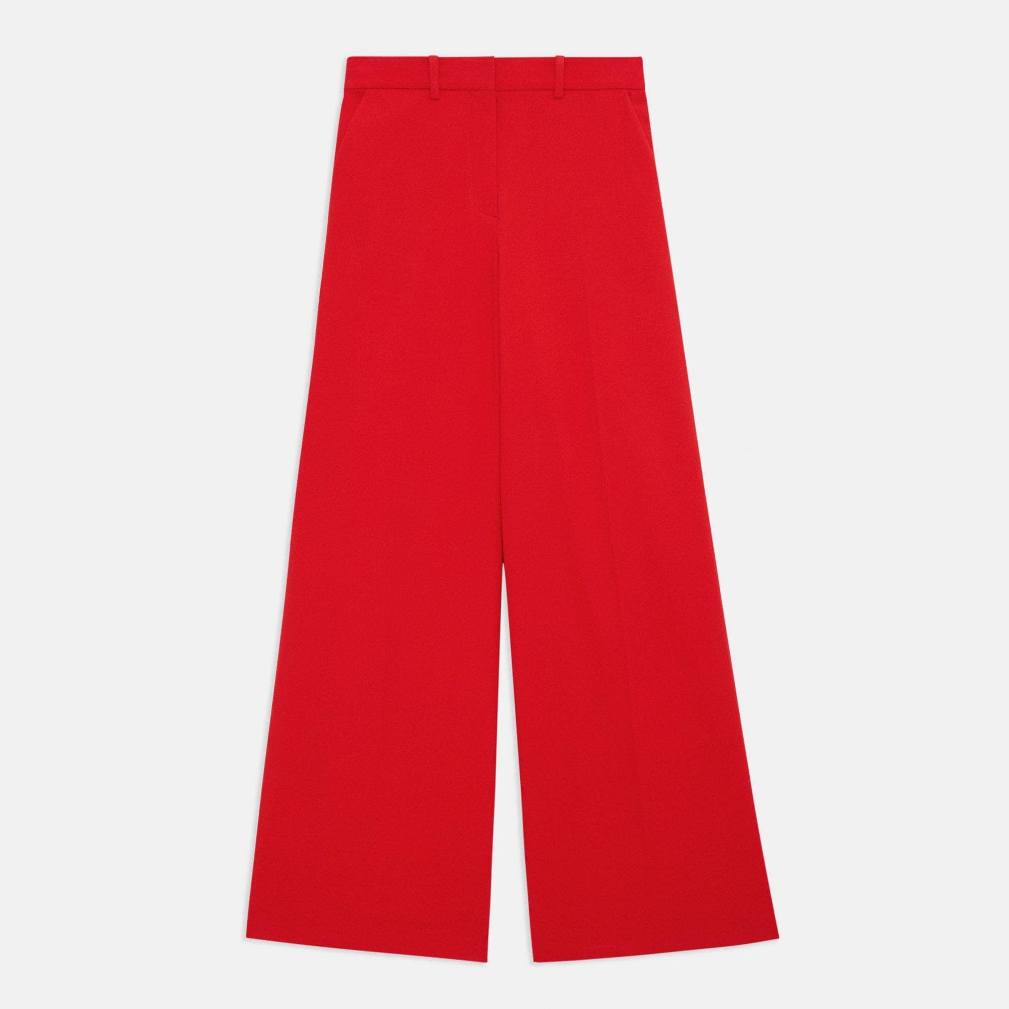 High-Waist Wide-Leg Pant in Stretch Cotton Twill