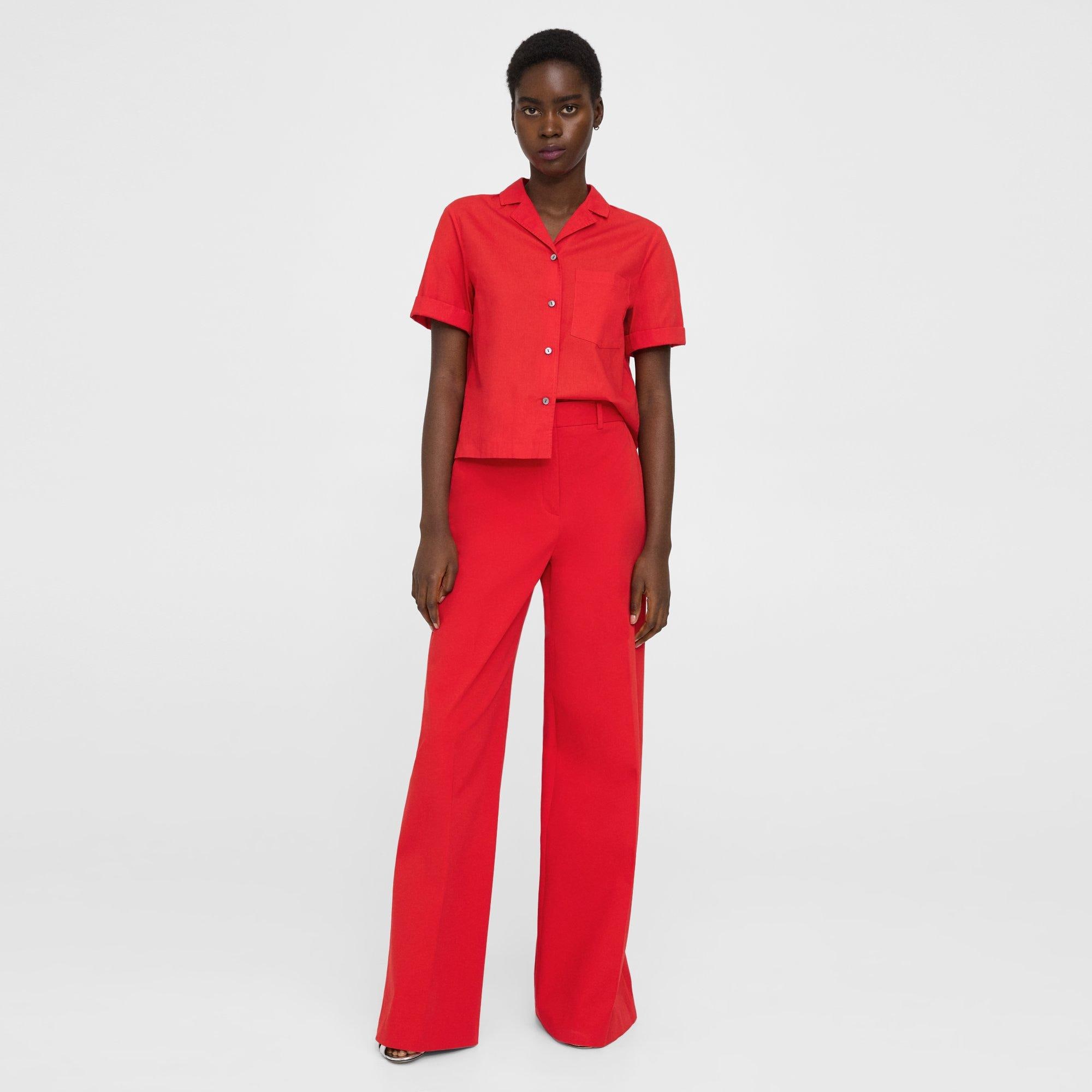 Regular fit: wide-leg twill trousers - graphit