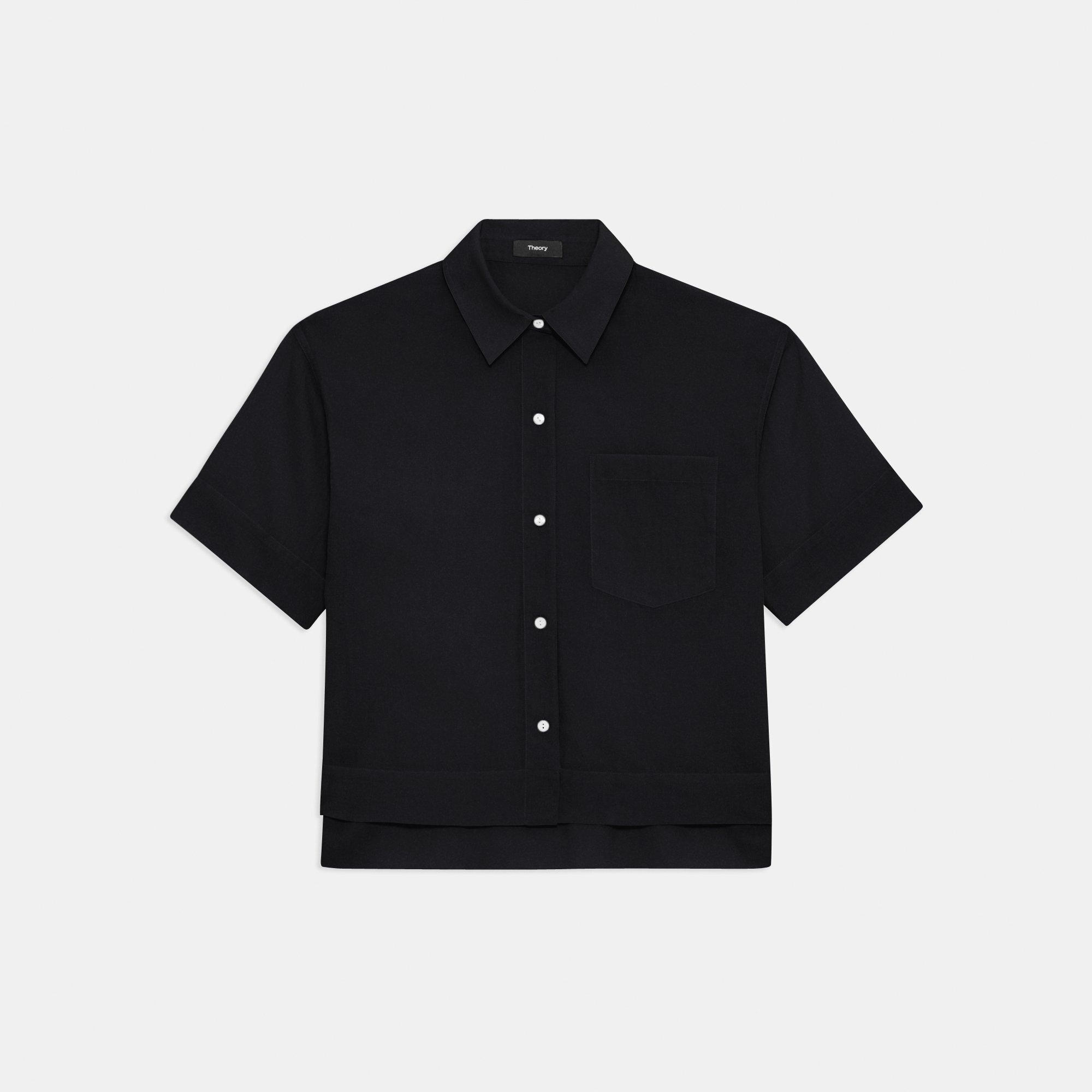 Oversized Short-Sleeve Shirt in Cotton